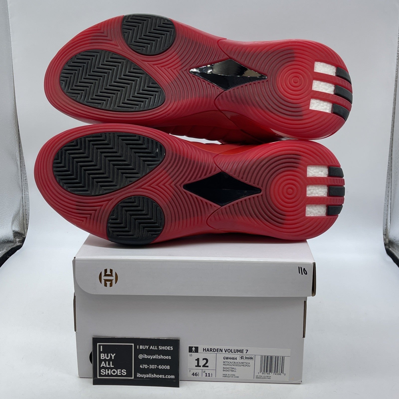 Size 12 - adidas Harden Vol. 7 Scarlet Red Black Suede Leather (GW4464)