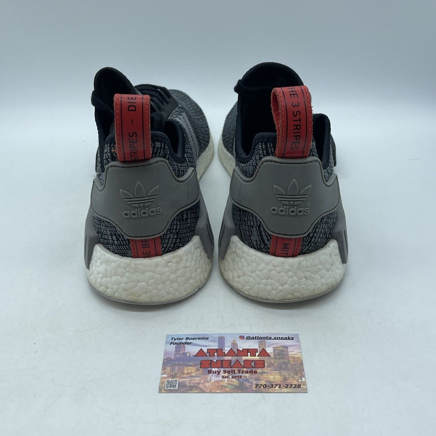 Size 13 - adidas NMD_R1 Glitch Black Grey White Red Suede Leather (BB2884)
