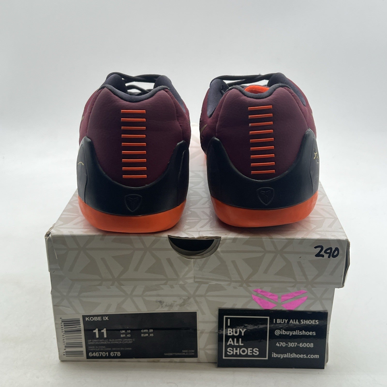 Size 11 - Nike Kobe 9 EM Deep Garnet (646701-678)