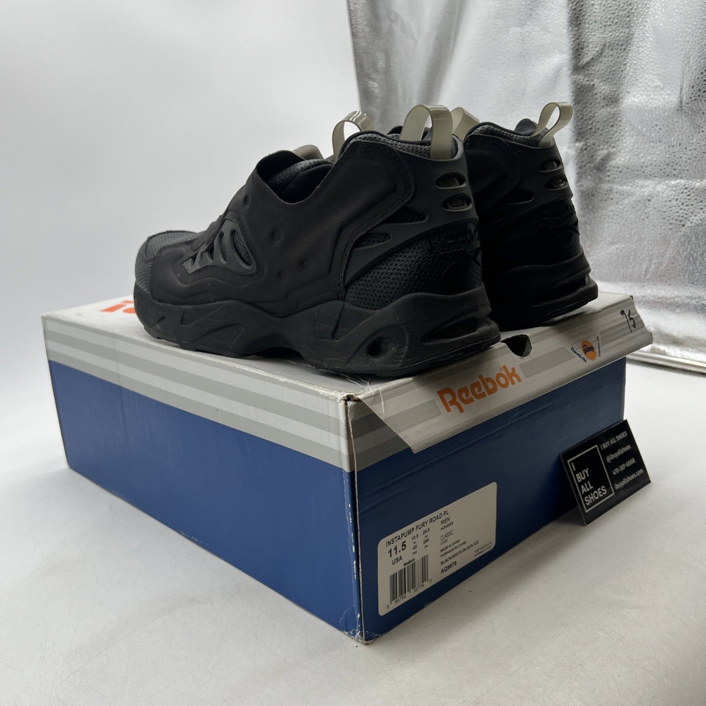 Size 11.5 - Reebok Instapump Fury Road PL Black Ice (AQ9978)