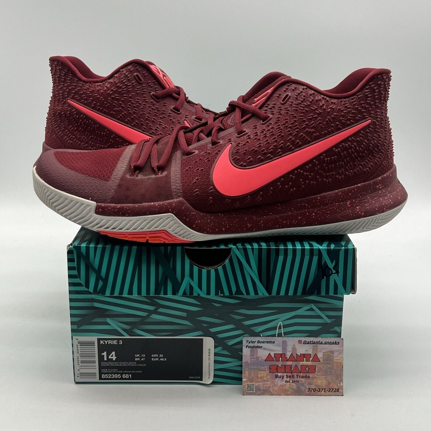 Size 14 - Nike Kyrie 3 Hot Punch White (852395-681)