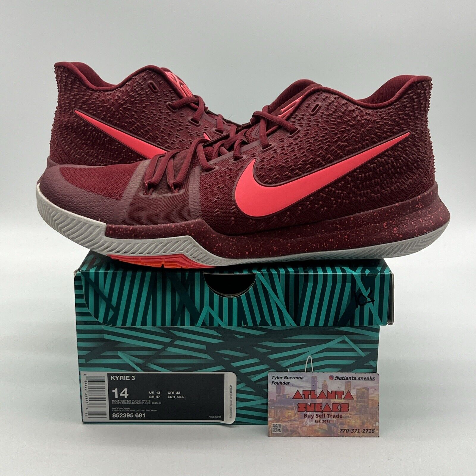 Size 14 - Nike Kyrie 3 Hot Punch White (852395-681)