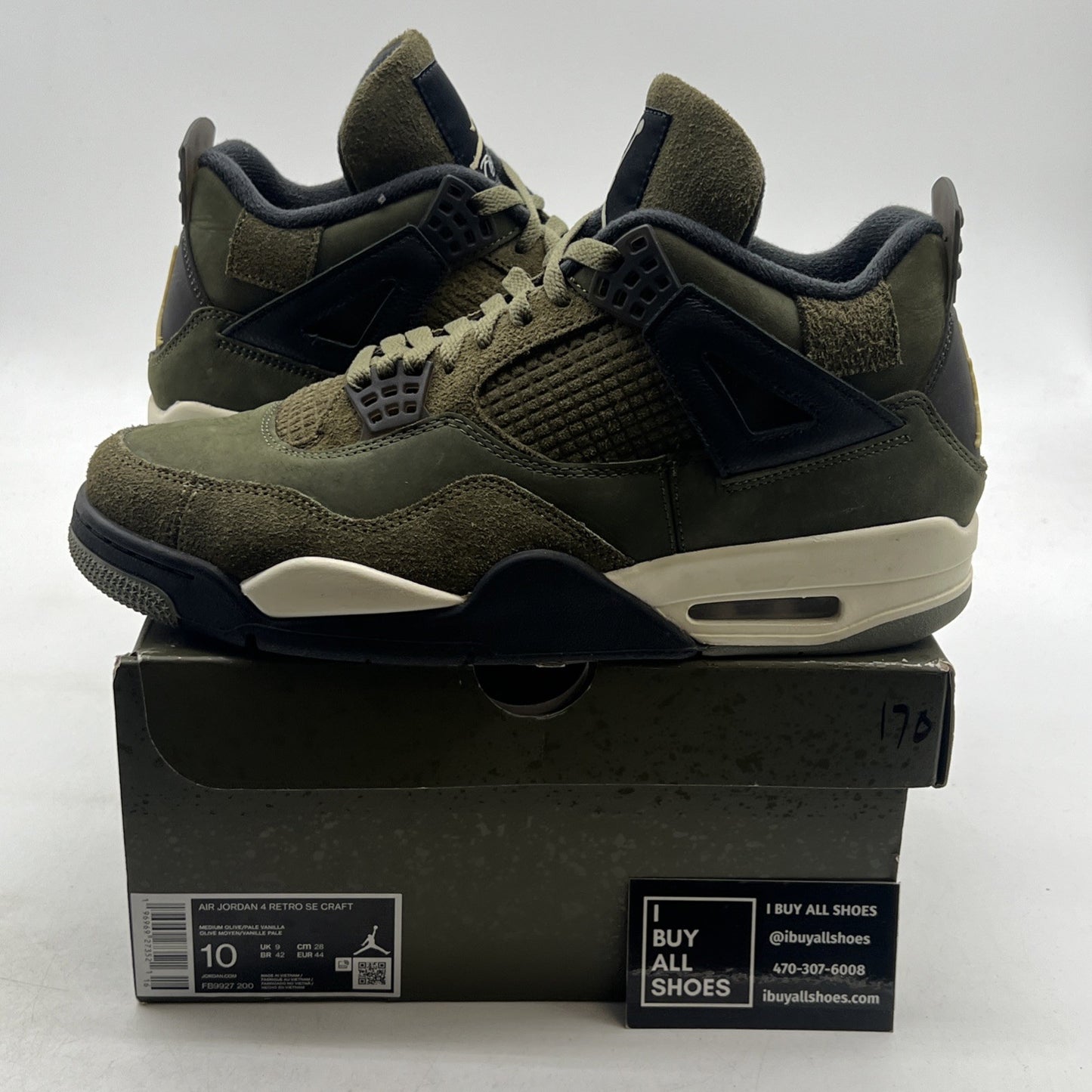 Size 10 - Air Jordan 4 SE Retro Low Craft - Olive (FB9927-200)