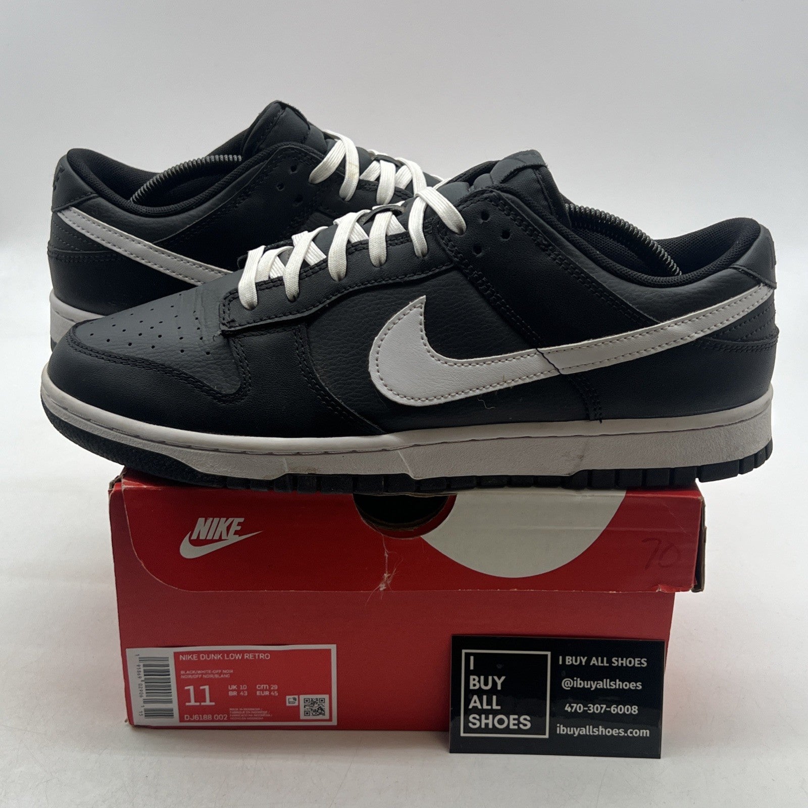 Size 11 - Nike Dunk Low Black Panda (DJ6188-002)