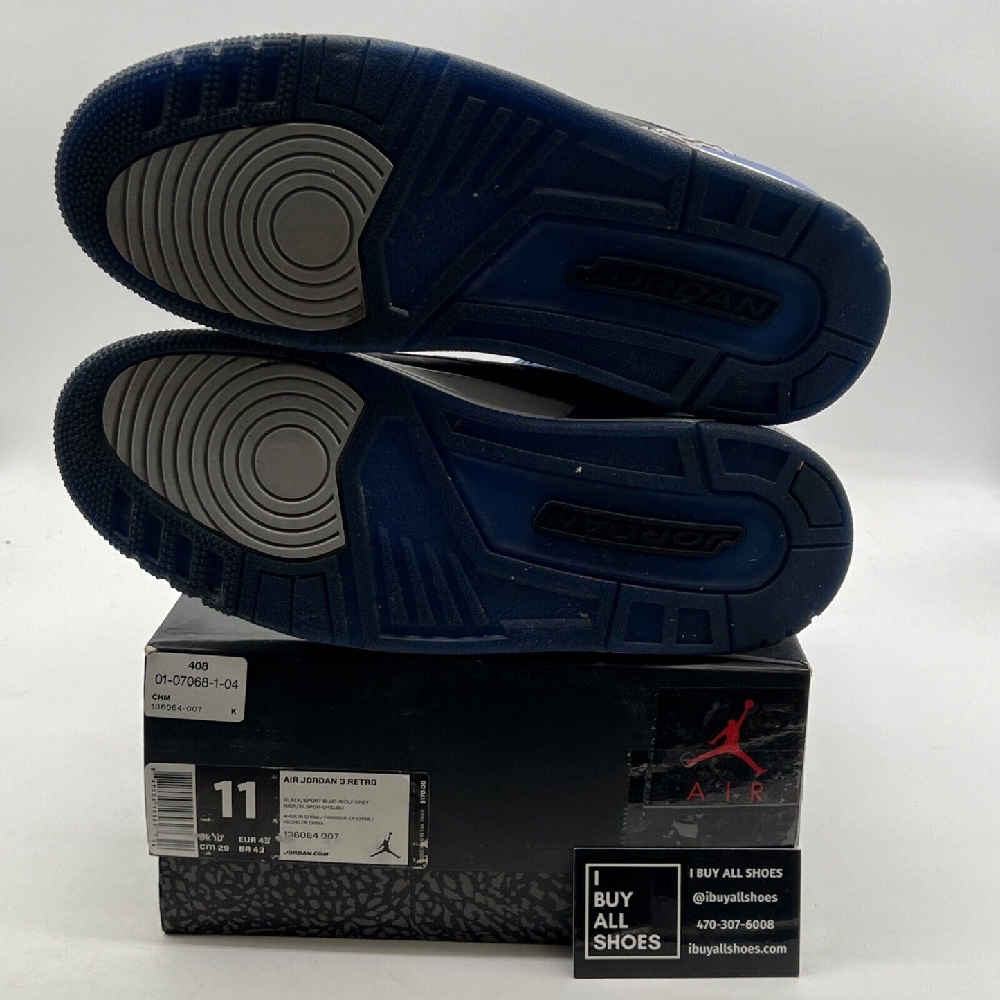 Size 11 - Air Jordan 3 Retro Sport Blue (136064-007)