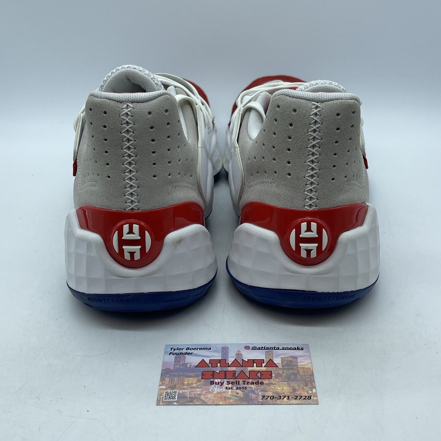 Size 13.5 - adidas Harden Vol. 4 Question Red Brown White Suede Leather (FV5598)