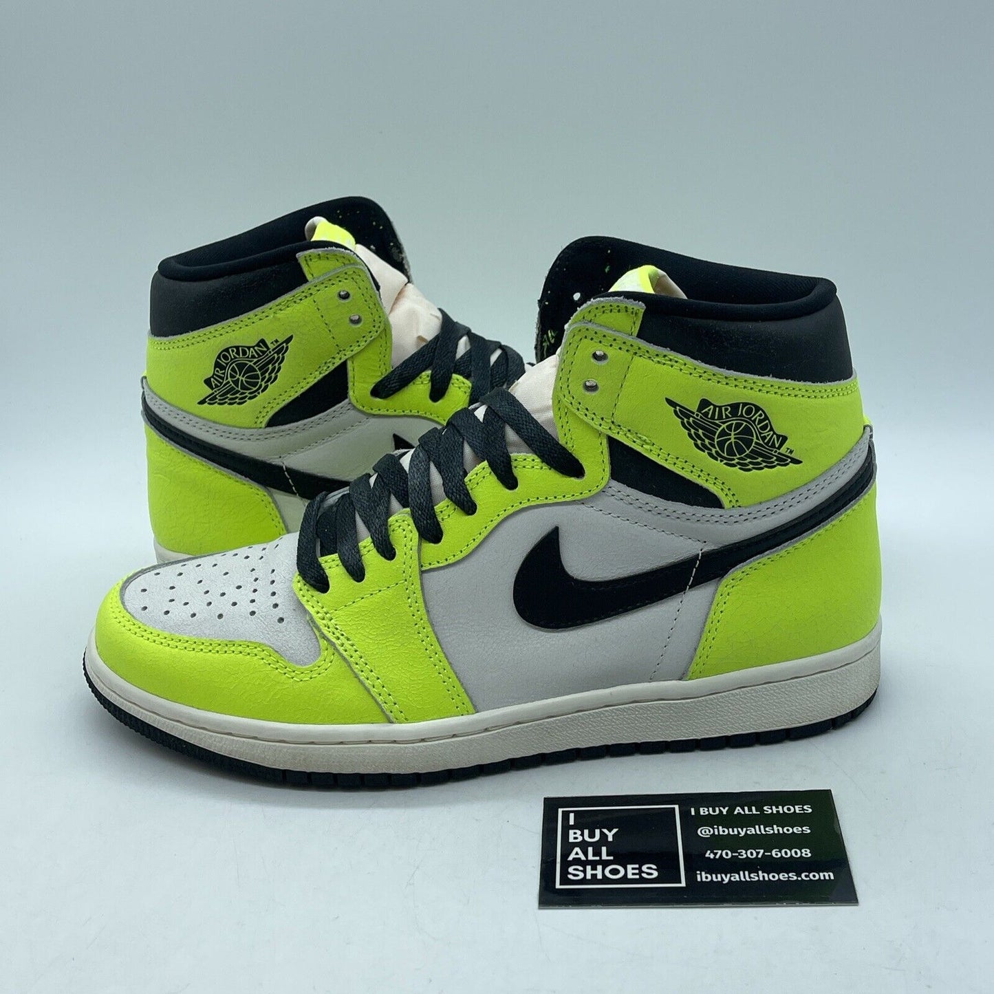 Size 8 - Jordan 1 Retro High OG Visionaire Neon Green Black White (555088-702)