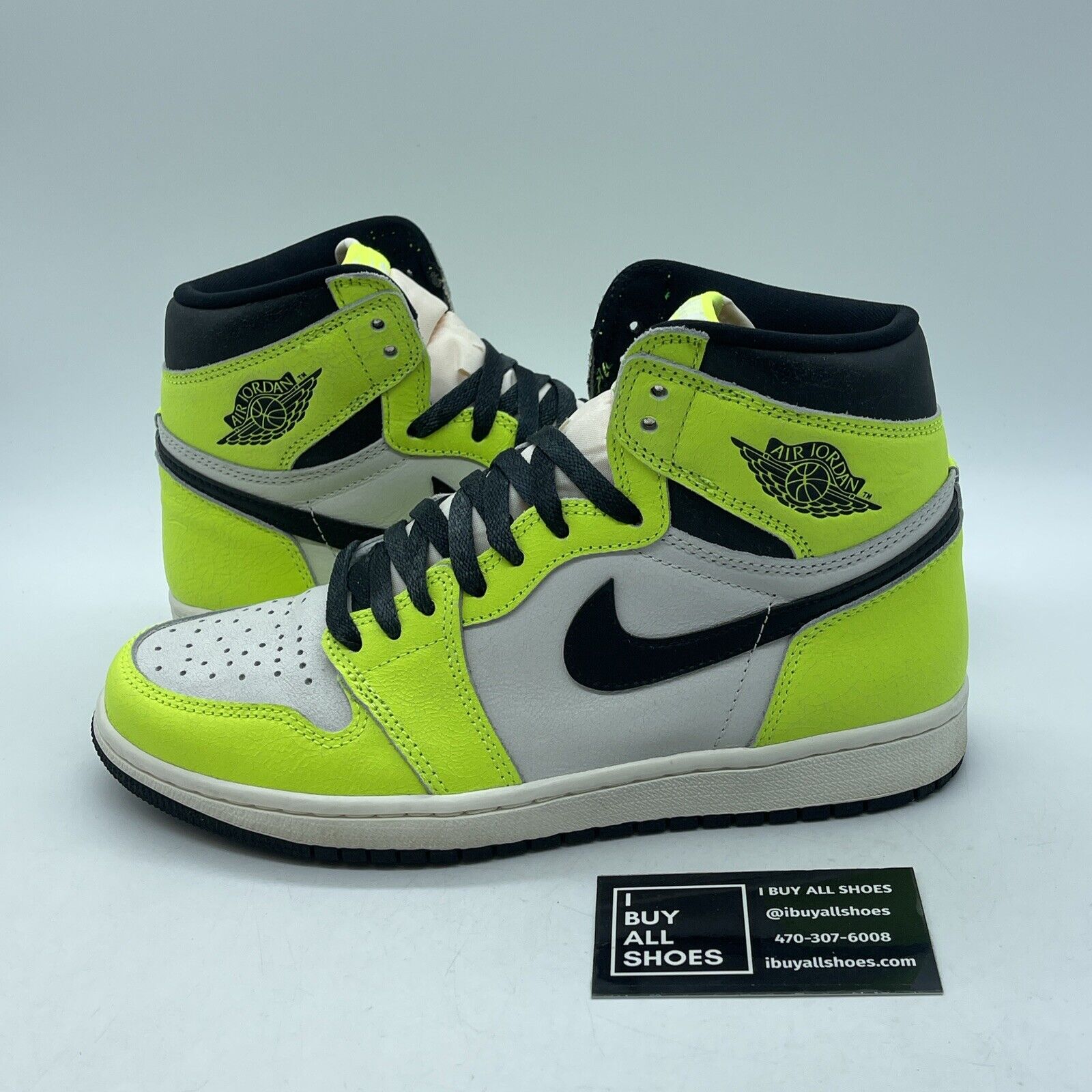 Size 8 - Jordan 1 Retro High OG Visionaire Neon Green Black White (555088-702)
