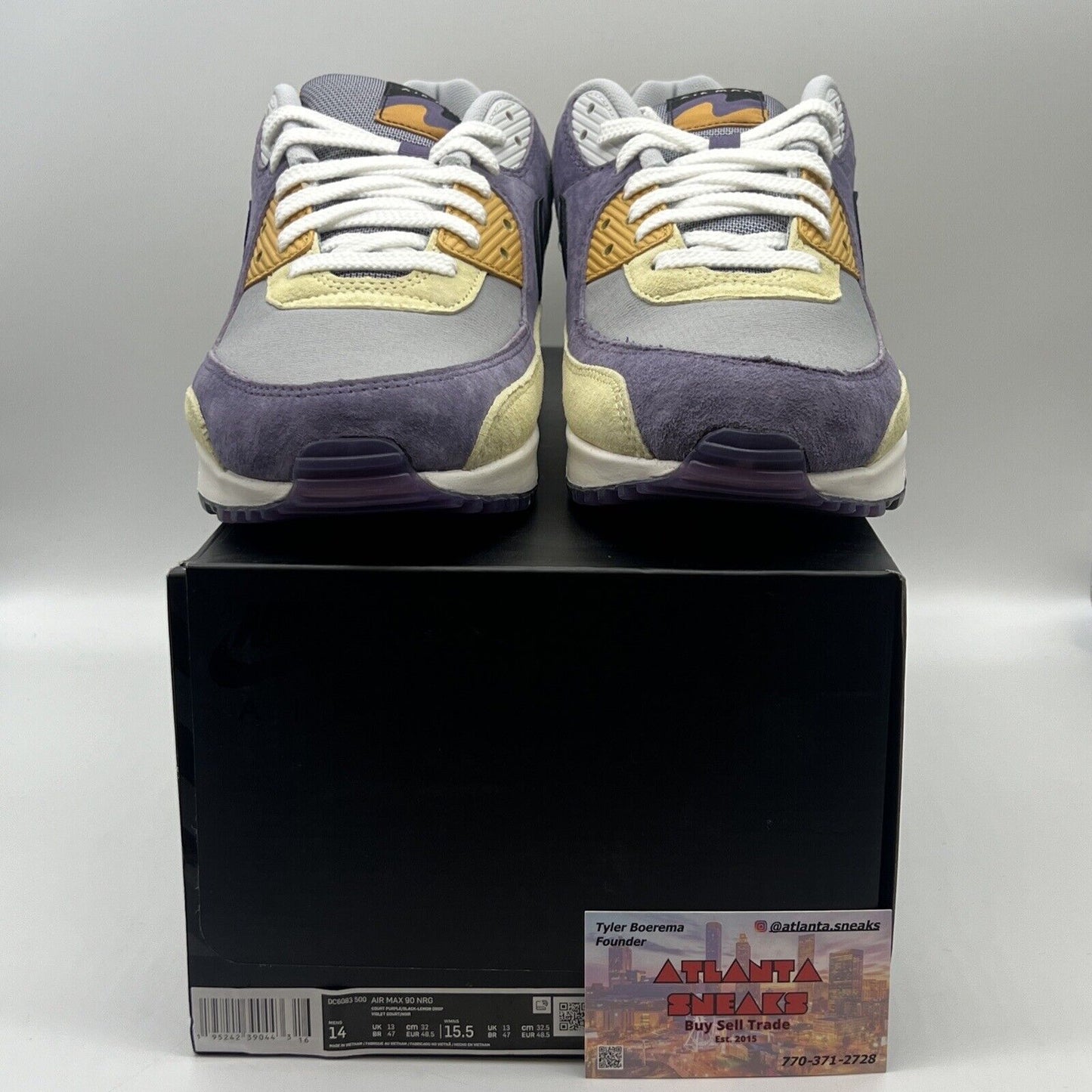 Size 14 - Nike Air Max 90 NRG Lemon Drop Og All Brand New Violet Black Lemon