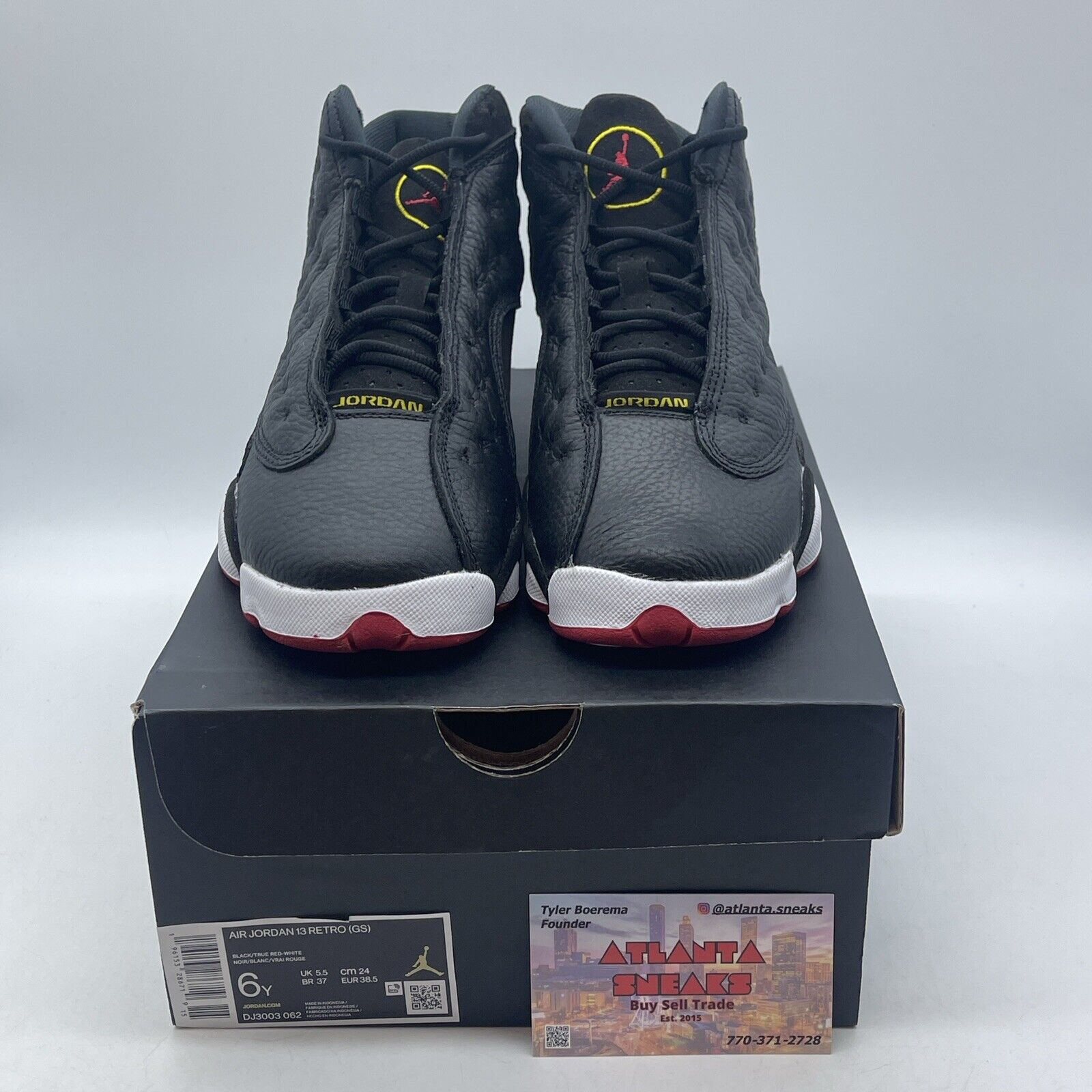 Size 6Y (GS) - Jordan 13 Retro 2023 Mid Playoff Black White Suede (DJ3003-062)