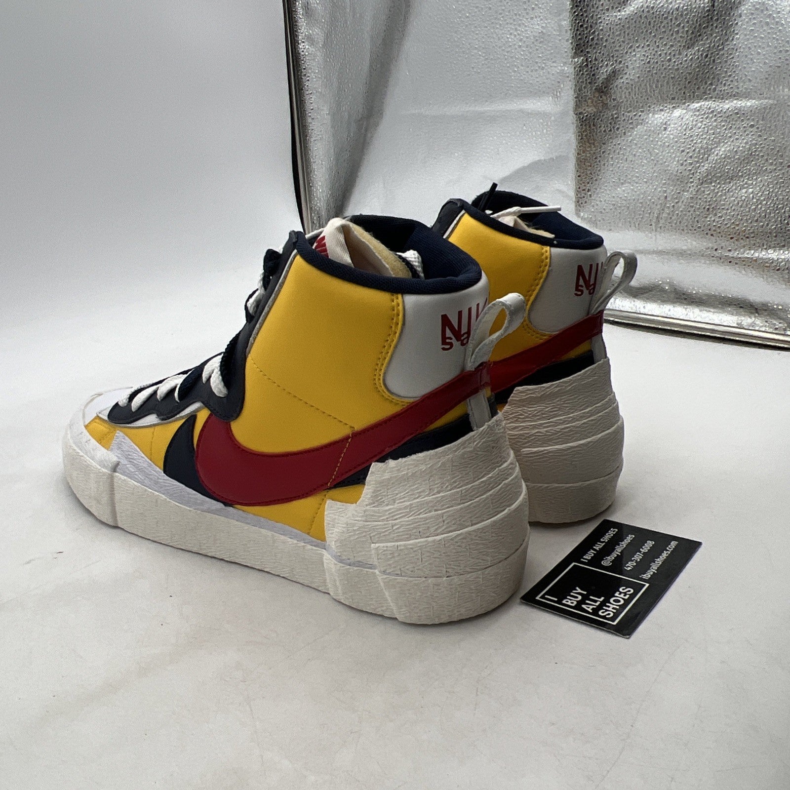 Size 12 - Nike sacai x Blazer Mid Maize Navy (BV0072-700)