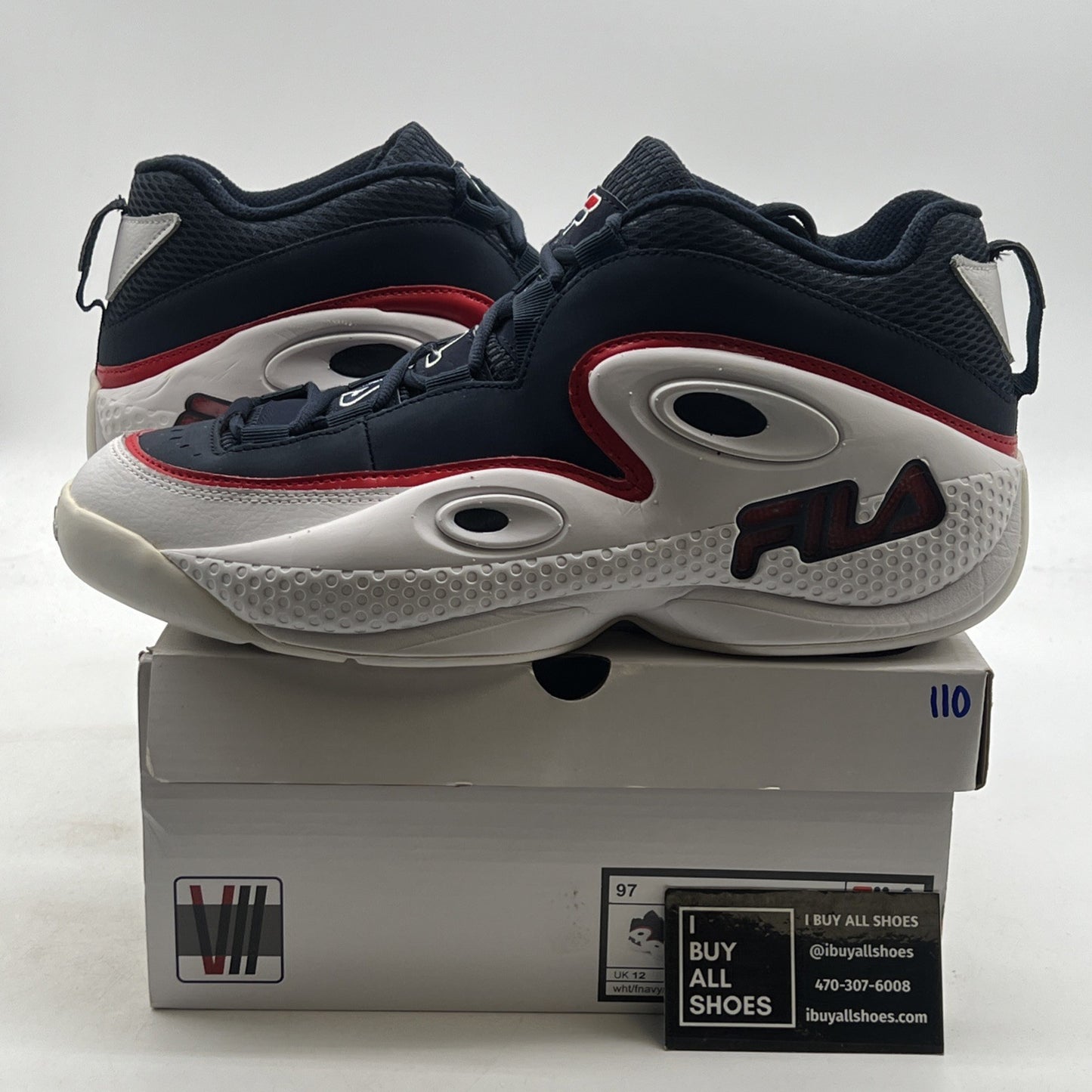 Size 13 - Fila 1997 Grant Hill 3 Navy Blue Detroit Pistons (1VB90113-127)