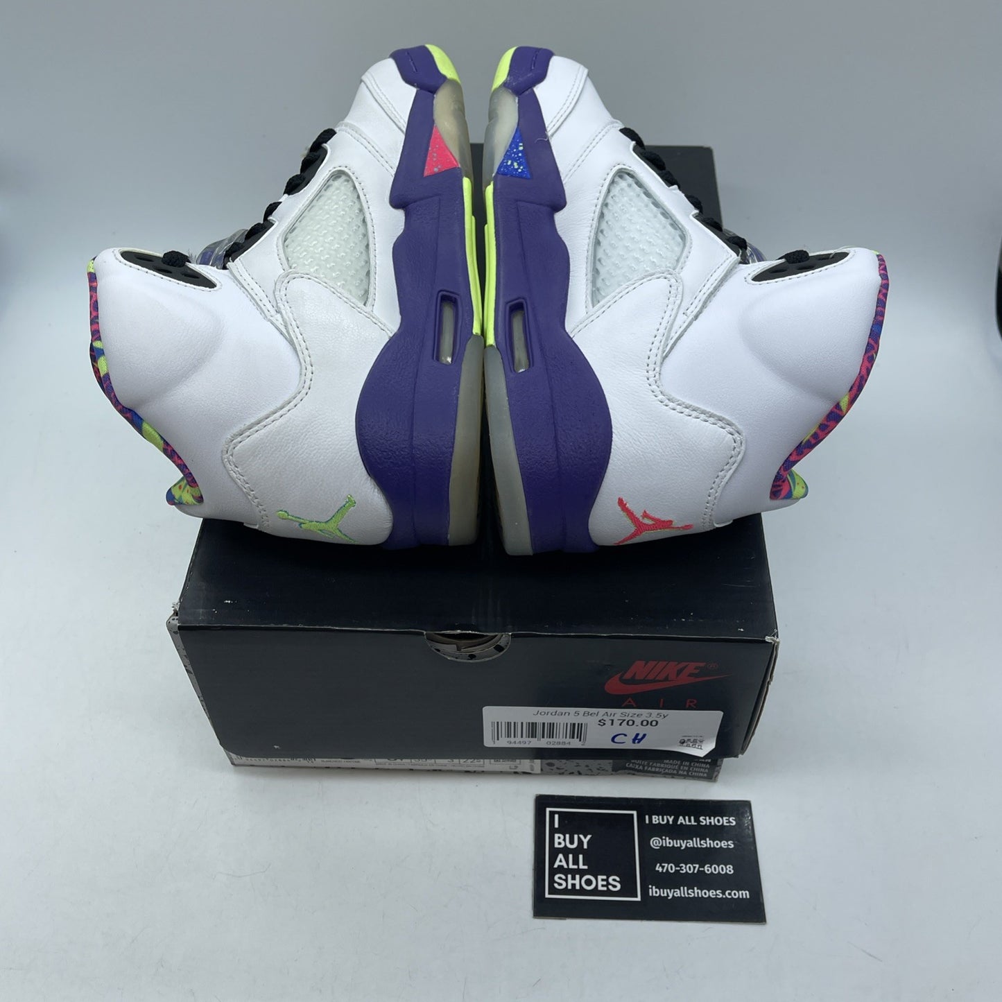 Size 3.5Y - Jordan 5 Retro Alternate Bel-Air White Leather (DB3024-100)