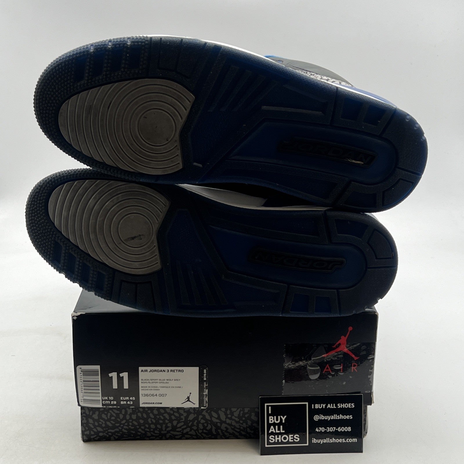 Size 11 - Air Jordan 3 Retro Sport Blue (136064-007)