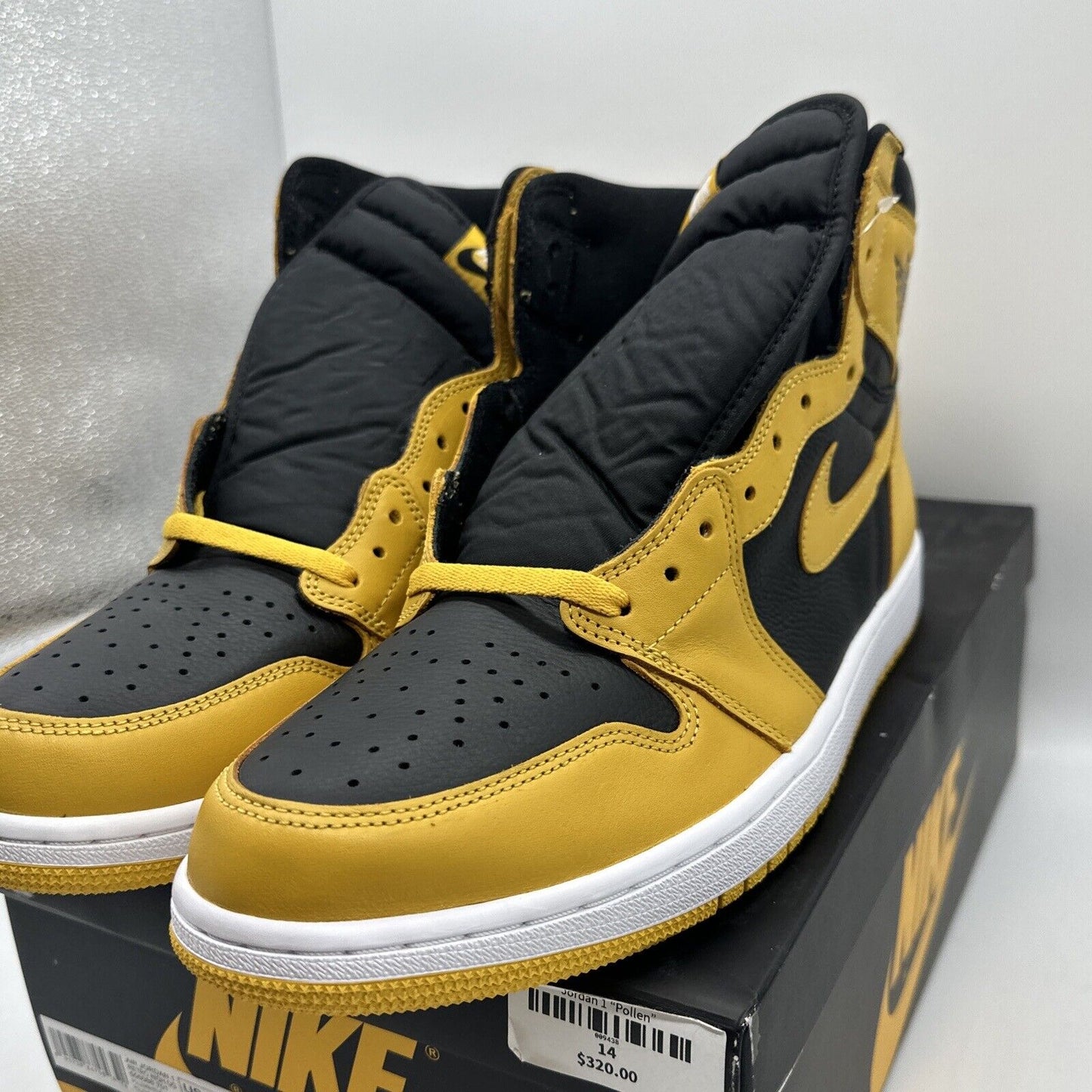 Size 14 - Jordan 1 Retro OG High Pollen Yellow Black Leather Rare Size OG All