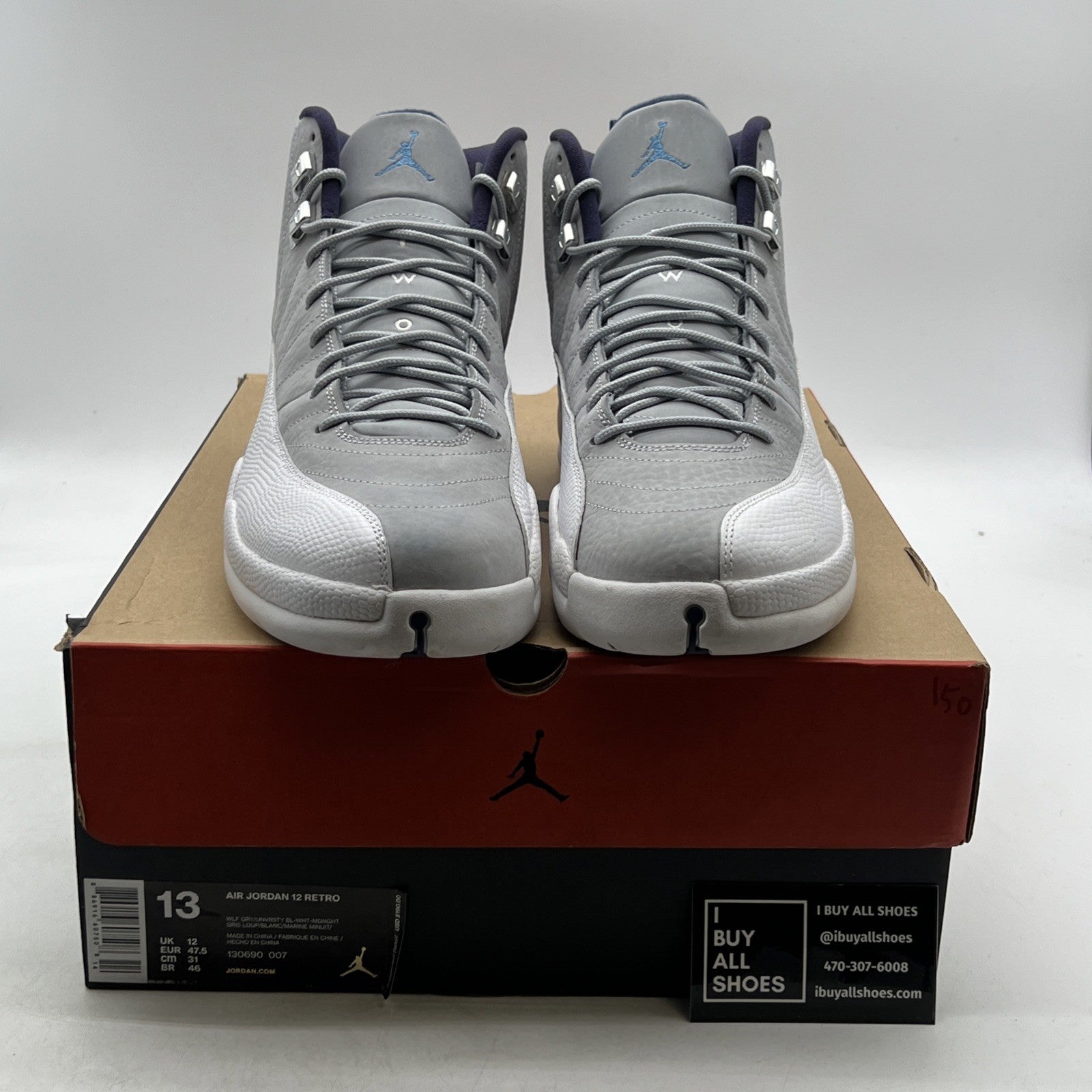 Size 13 - Air Jordan 12 Retro Grey University Blue (130690-007)