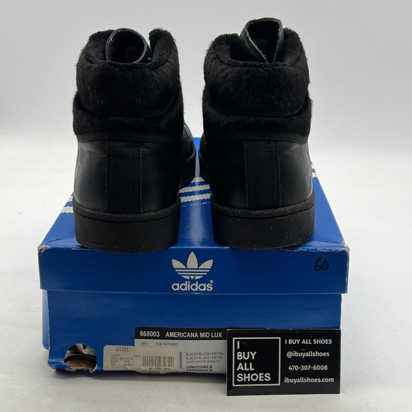 Size 11.5 - Adidas Sneakers Mens 2006 Americana Mid Lux Black Wolf (668003)