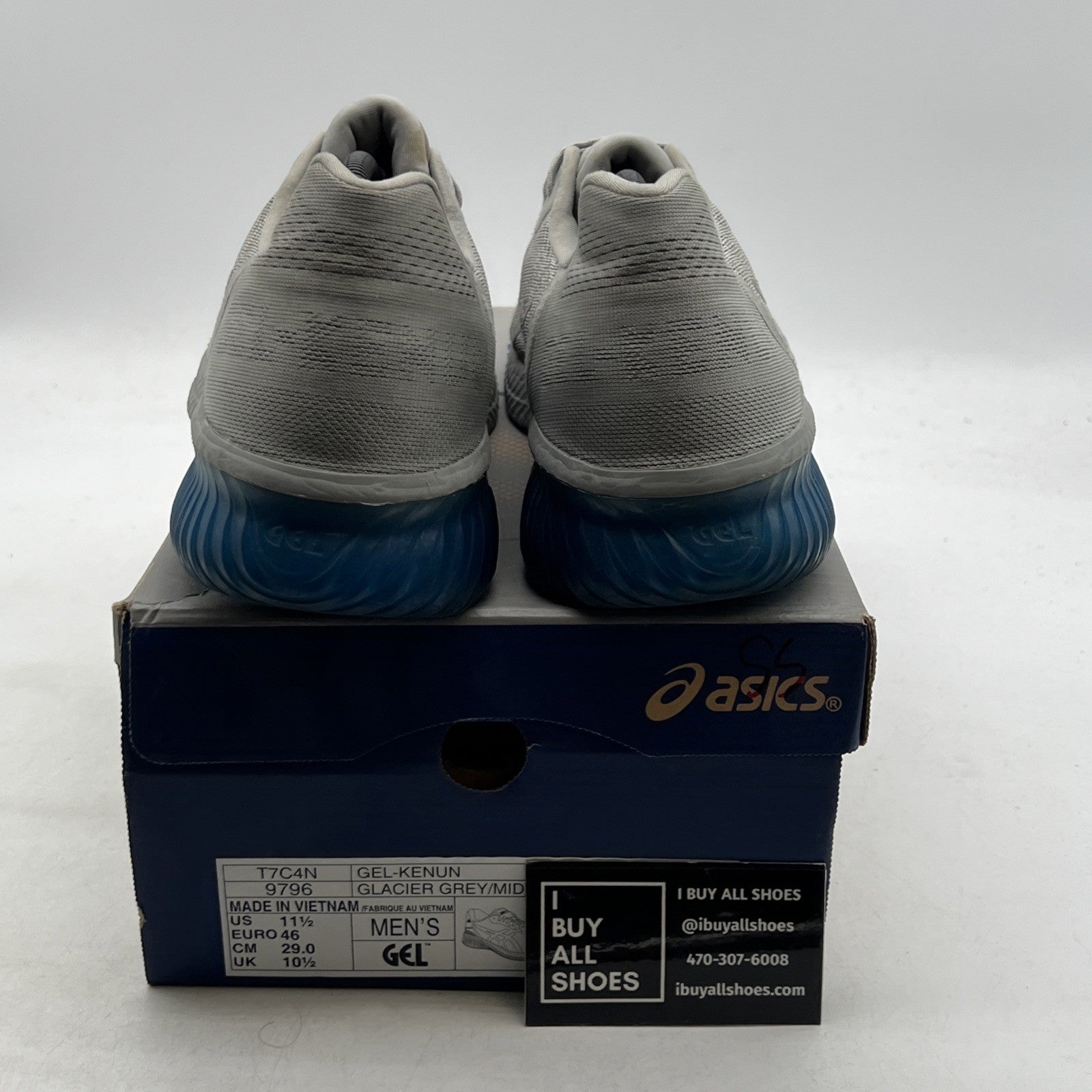 Size 11.5 - Asics Gel-Kenun Gray Mesh Athletic Running Sneakers (T7C4N-9796)