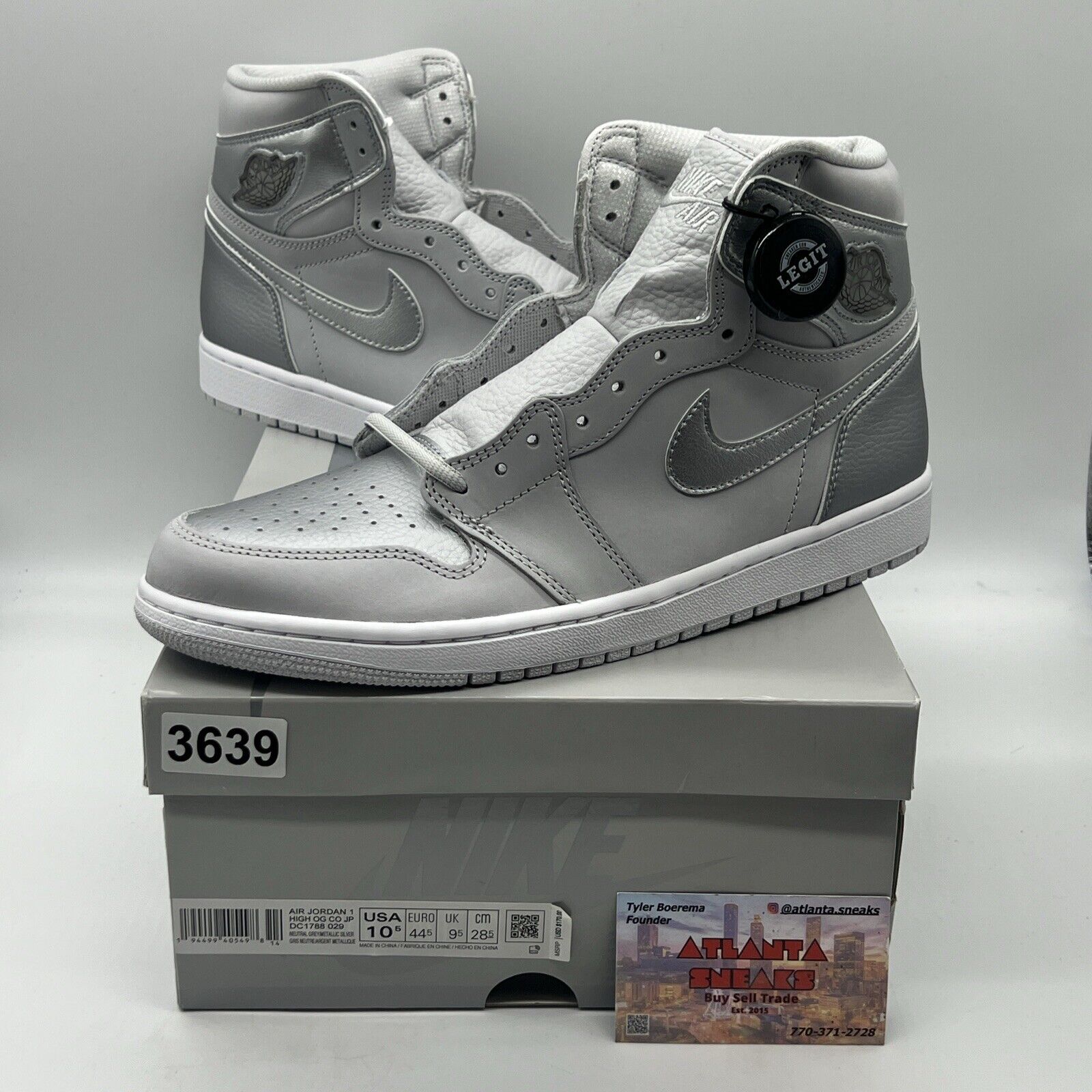 Size 10.5 - Air Jordan 1 Retro OG CO.JP Tokyo Brand New Og All Ds White Grey