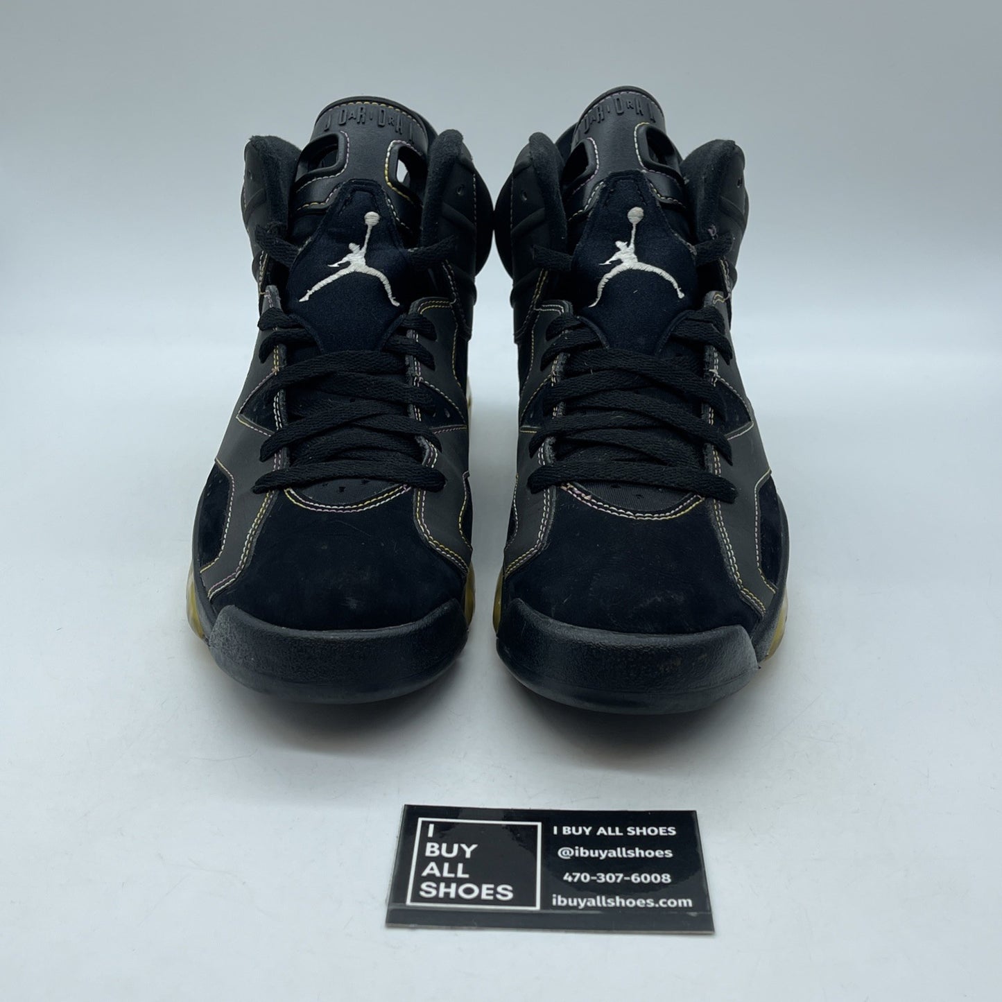 Size 9 - Air Jordan 6 Retro Lakers Black Grey Suede Leather (384664-002)