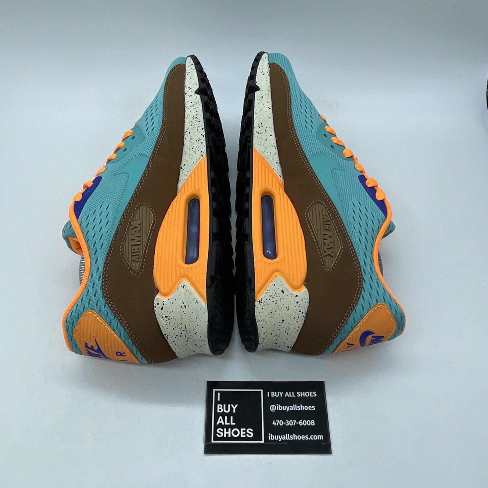 Size 9 - Nike Air Max 90 EM Beaches of Rio Orange Brown Blue (554719-336)