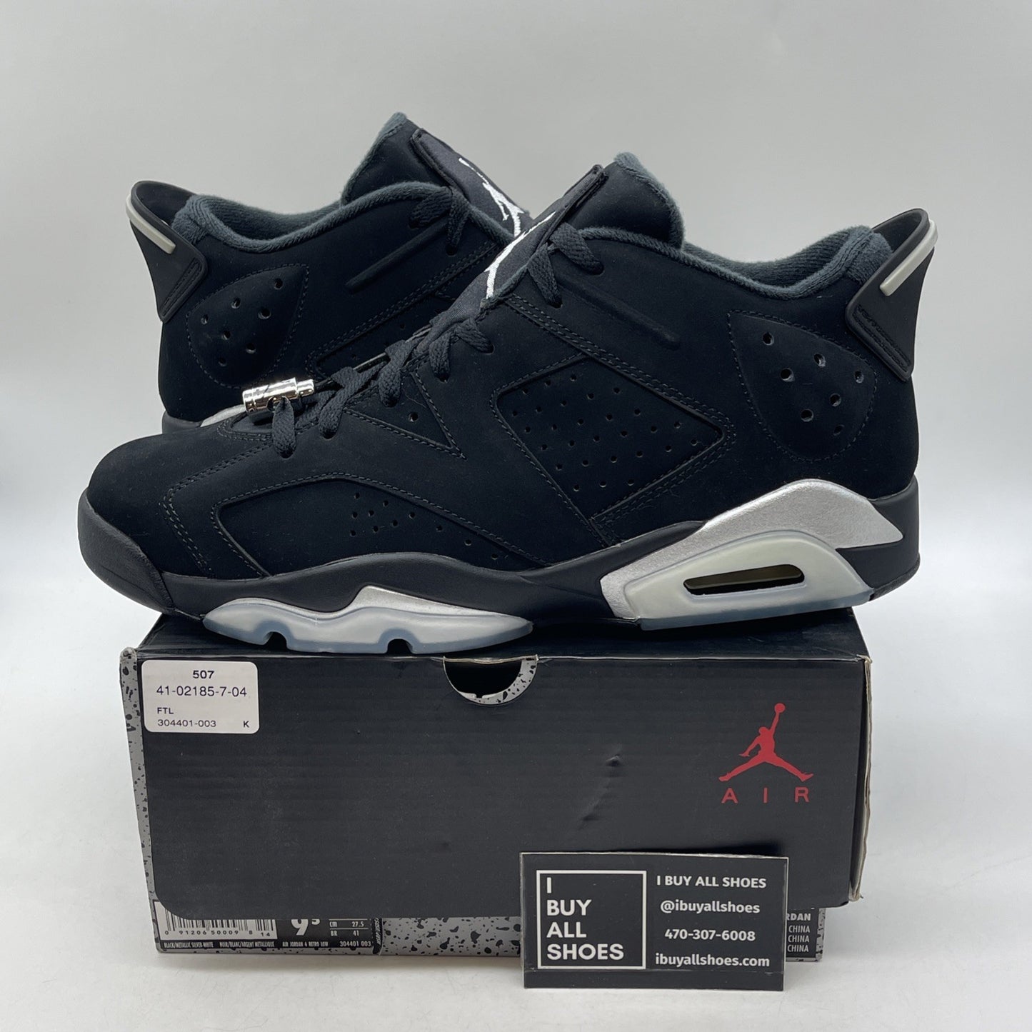 Size 9.5 - Air Jordan 6 Retro Low Chrome (304401-003)