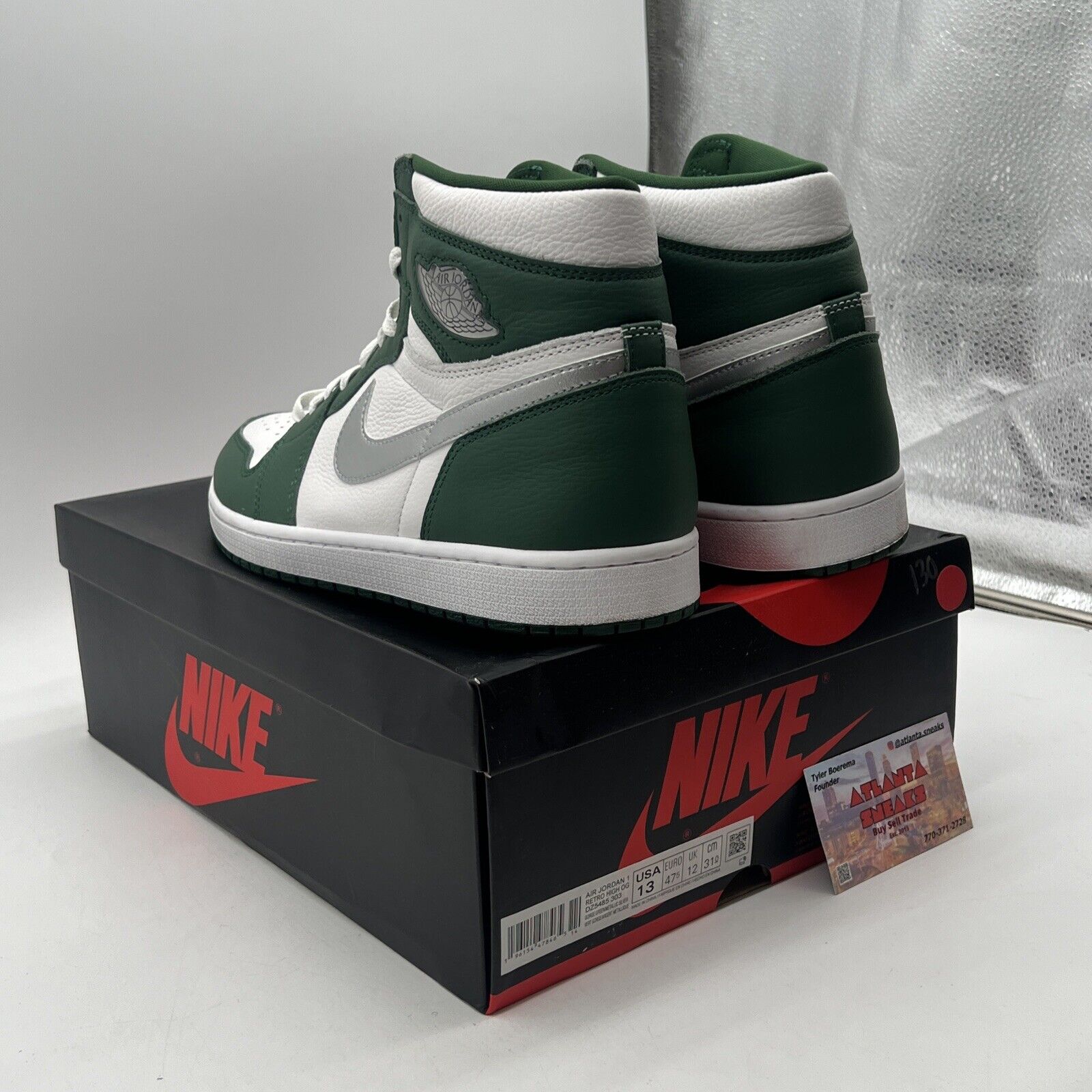 Size 13 - Jordan 1 Retro OG High Gorge Green Whit Silver Leather (DZ5485-303)