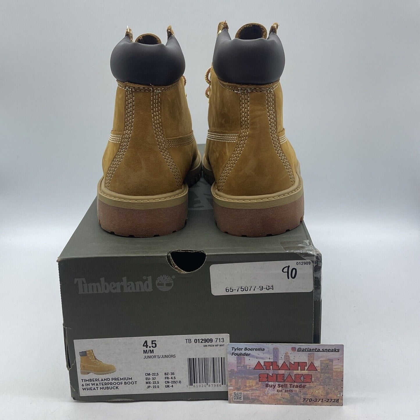 Size 4.5 Youth Timberland 6" Premium Wheat Brown Suede Leather (TB012909-713)