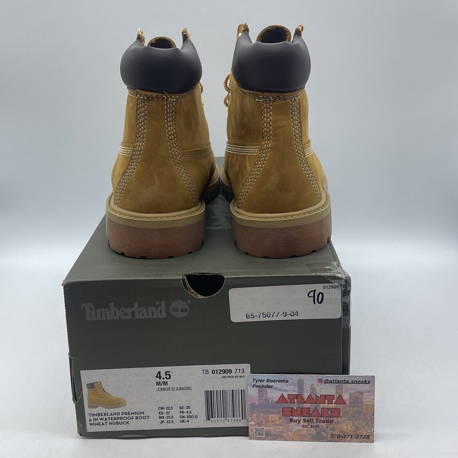 Size 4.5 Youth Timberland 6" Premium Wheat Brown Suede Leather (TB012909-713)