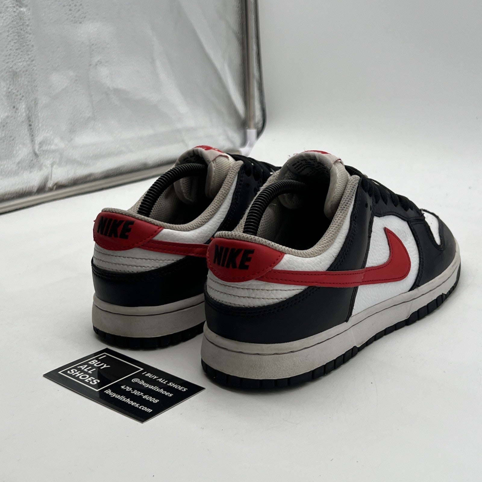 Size 8.5 - Nike Dunk Low Black White Red (FB3354-001)