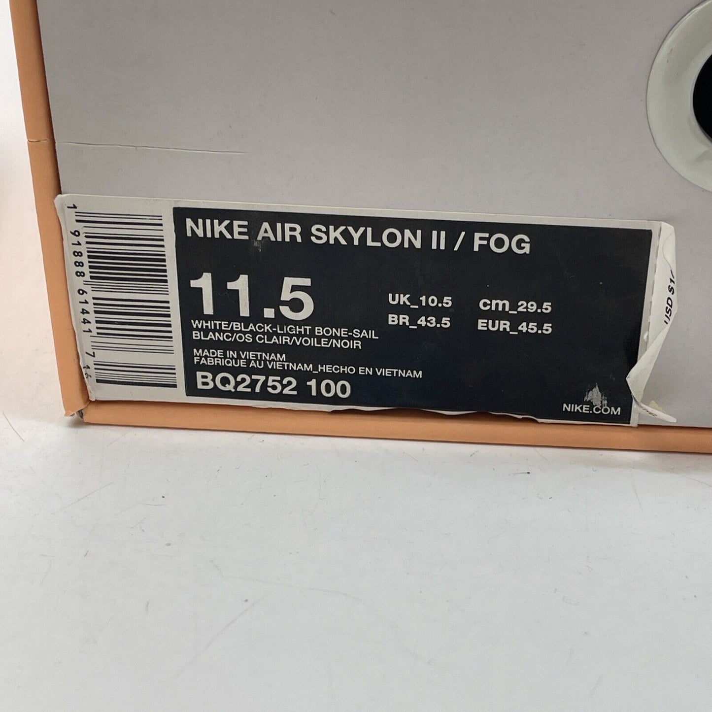 Size 11.5 - Nike Fear Of God x Air Skylon 2 White Suede Leather (BQ2752-100)