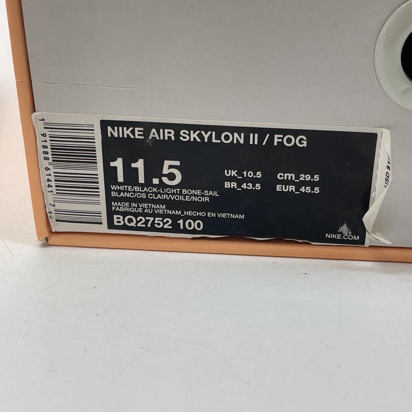 Size 11.5 - Nike Fear Of God x Air Skylon 2 White Suede Leather (BQ2752-100)