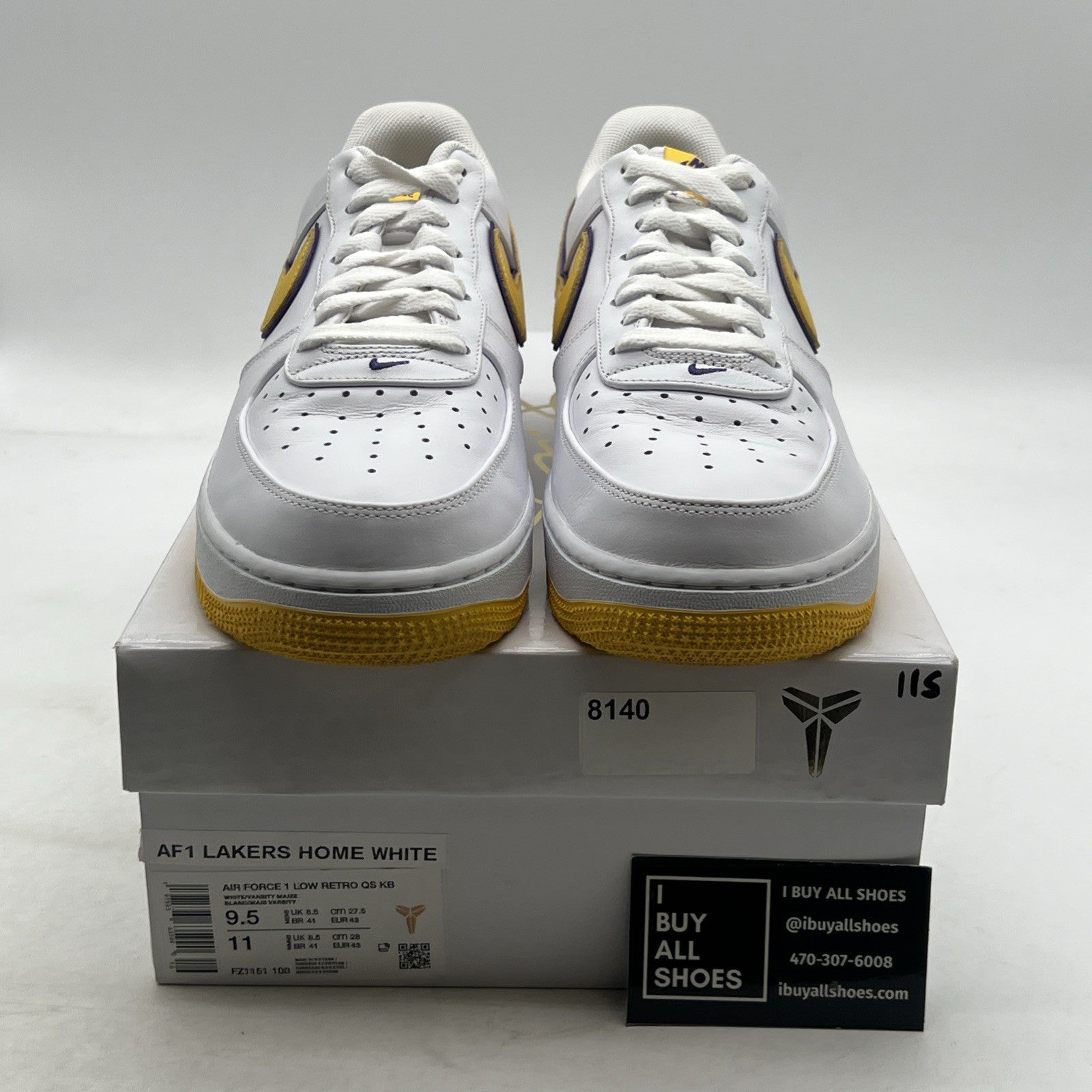 Size 9.5 - Kobe Bryant x Nike Air Force 1 Retro Low Lakers Home (FZ1151-100)