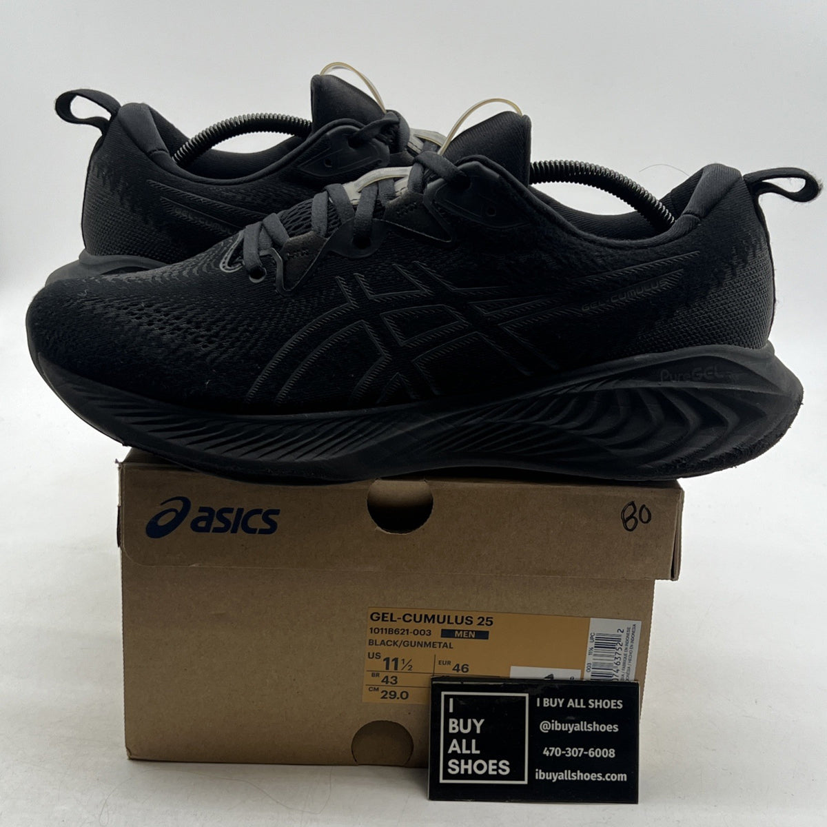 Size 11.5 - Asics Gel Cumulus 25 Black Gunmetal (1011B621-003)