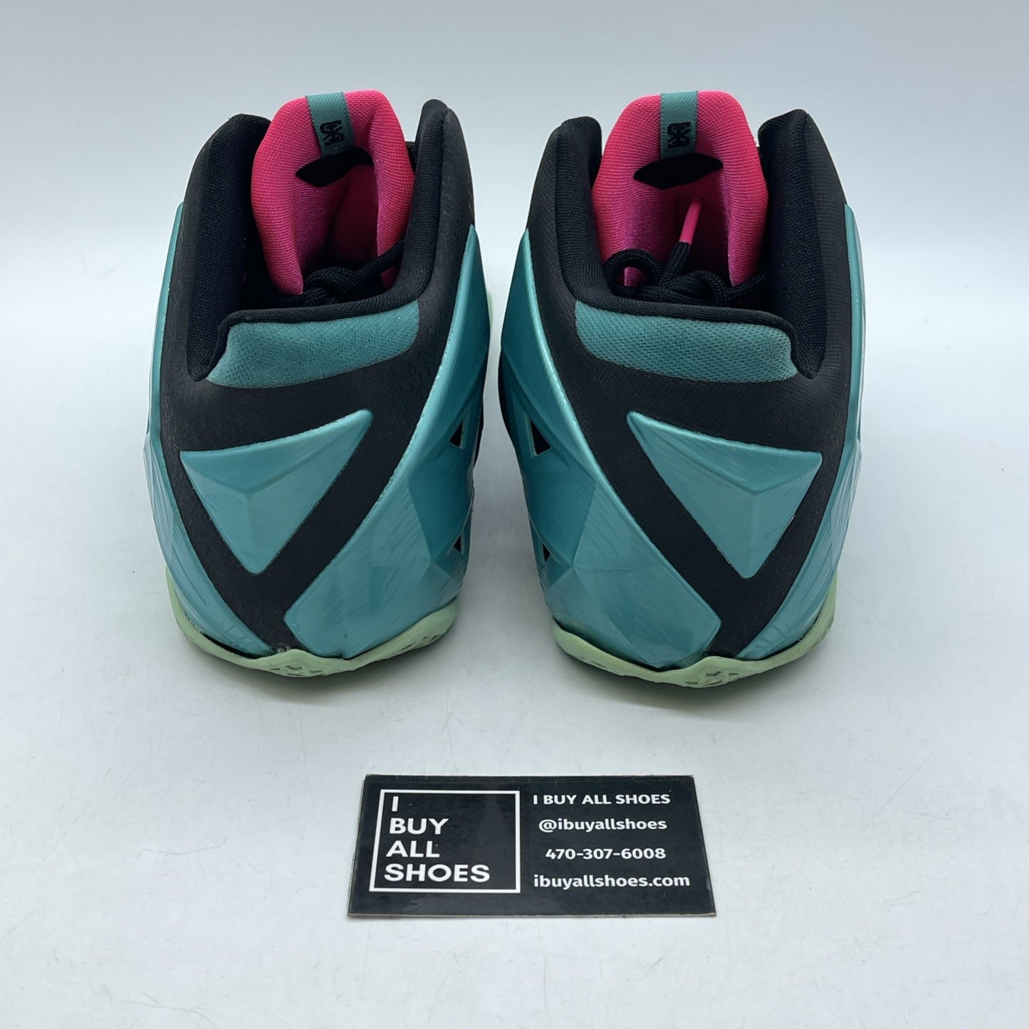 Size 10.5 - Nike LeBron 11 South Beach Blue Black Leather (616175-330)