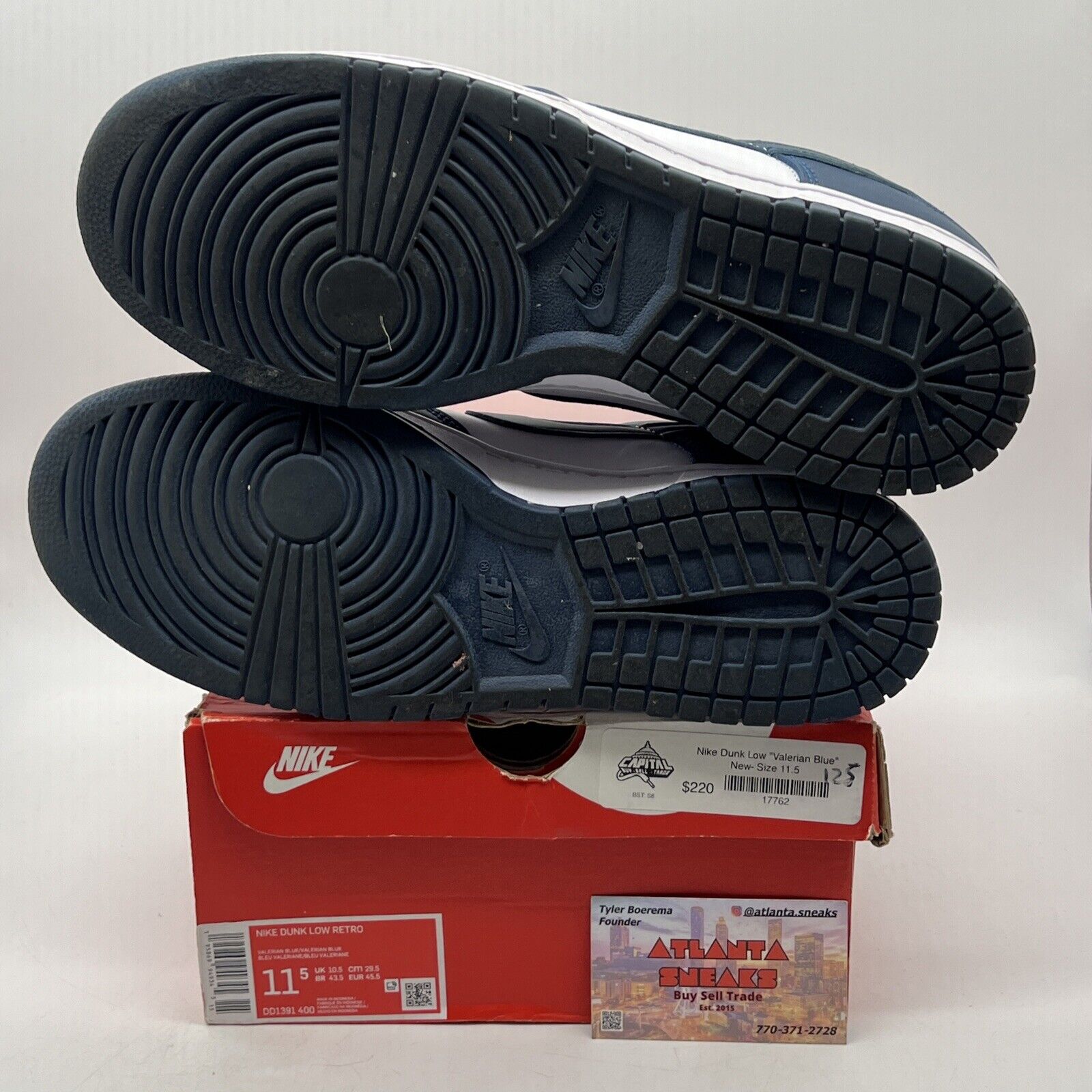 Size 11.5 - Nike Dunk Low Velarian Blue/White Leather (DD1399-400)