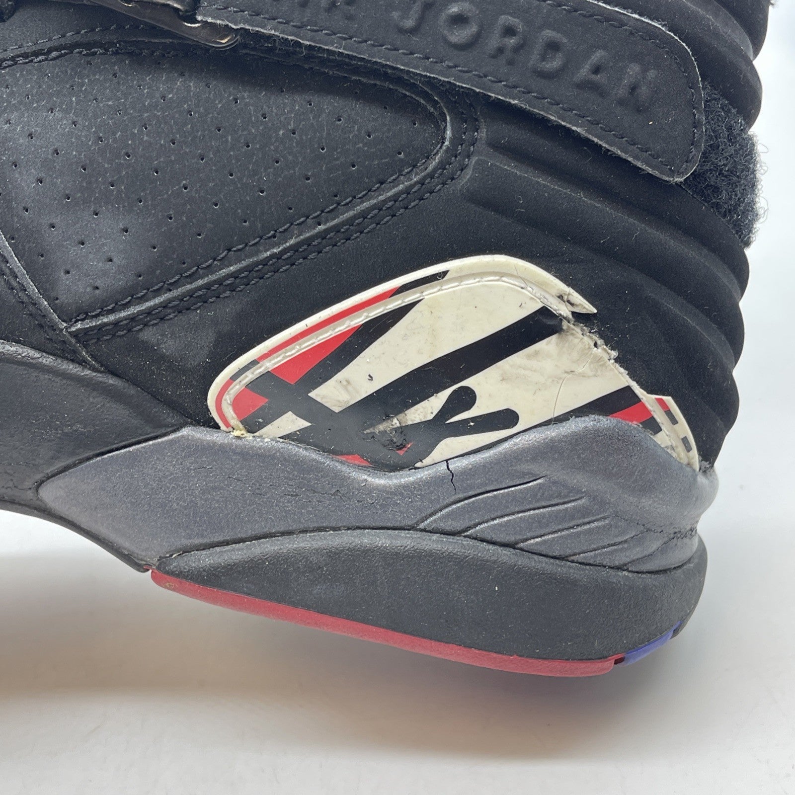 Size 13 - Air Jordan 8 Retro 2007 Playoff Black White Red Suede (305381-061)
