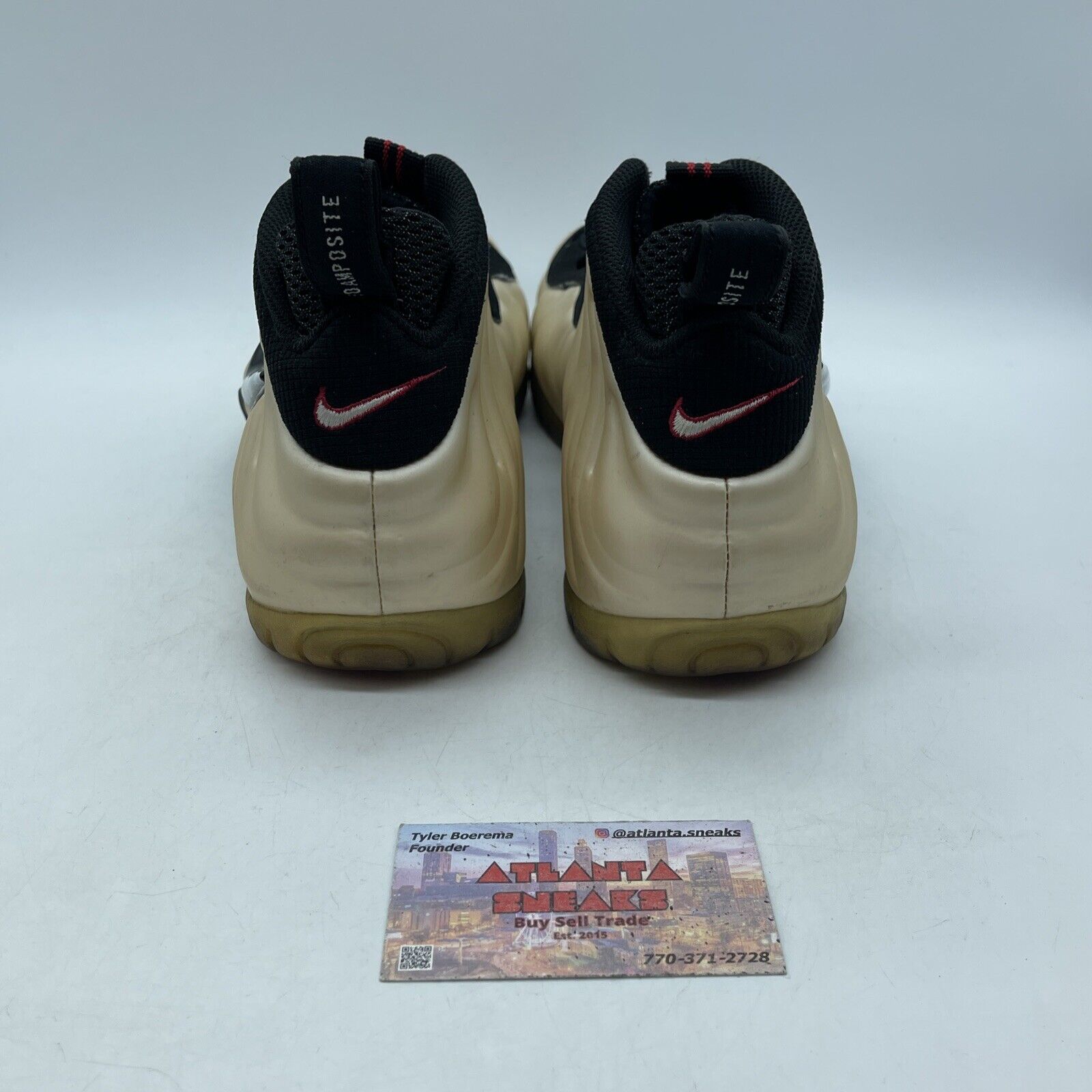 Size 8 - Nike Air Foamposite Pro 2010 Pearl Black Suede Tan Leather (624041-206)