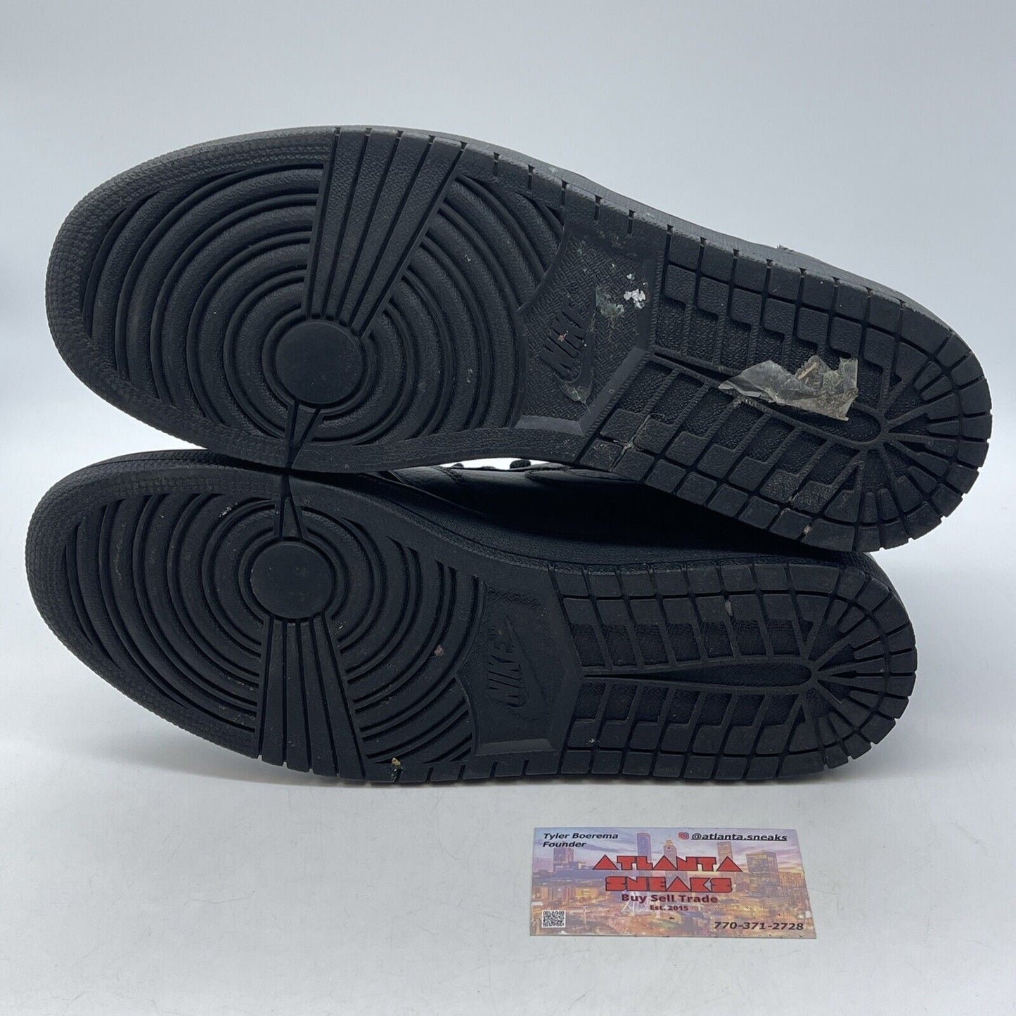 Size 11.5 - Air Jordan 1 Retro OG High Triple Black Leather (555088-022)