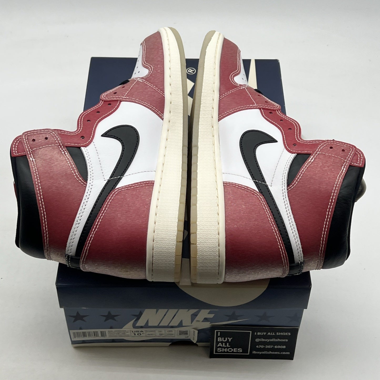 Size 10.5 -Air Jordan 1 Retro High OG SP x Trophy Room Chicago 2020 (DA2728-100)
