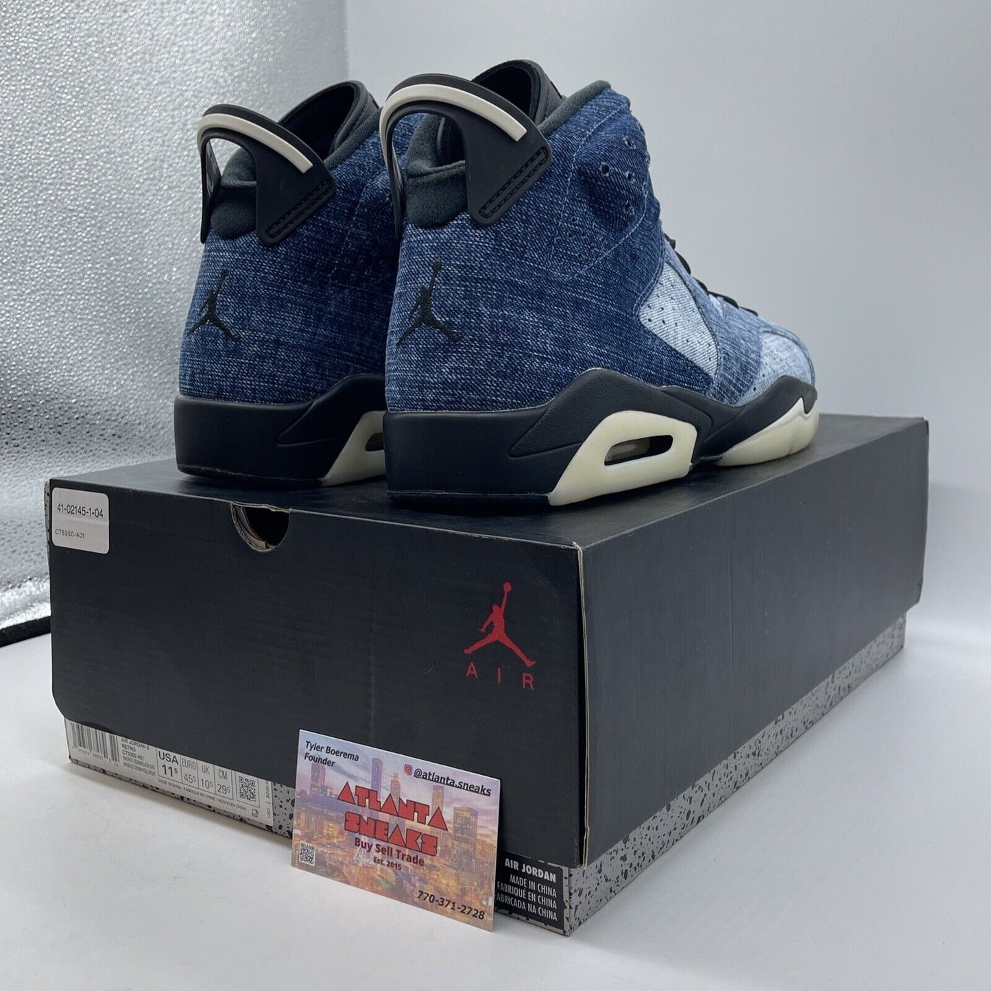 Size 11.5 - Air Jordan 6 Retro Washed Denim white Blue Brown (CT5350-401)