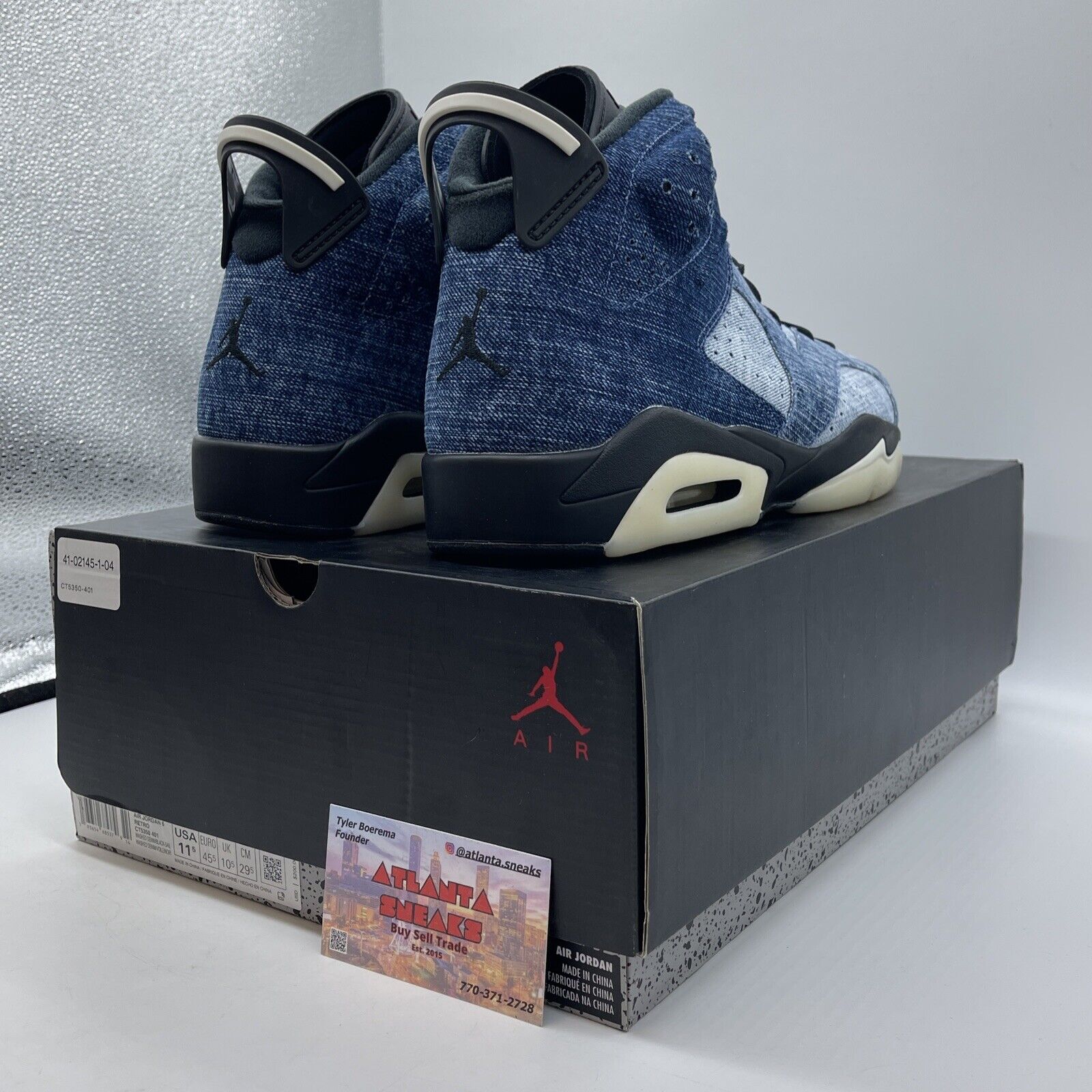 Size 11.5 - Air Jordan 6 Retro Washed Denim white Blue Brown (CT5350-401)