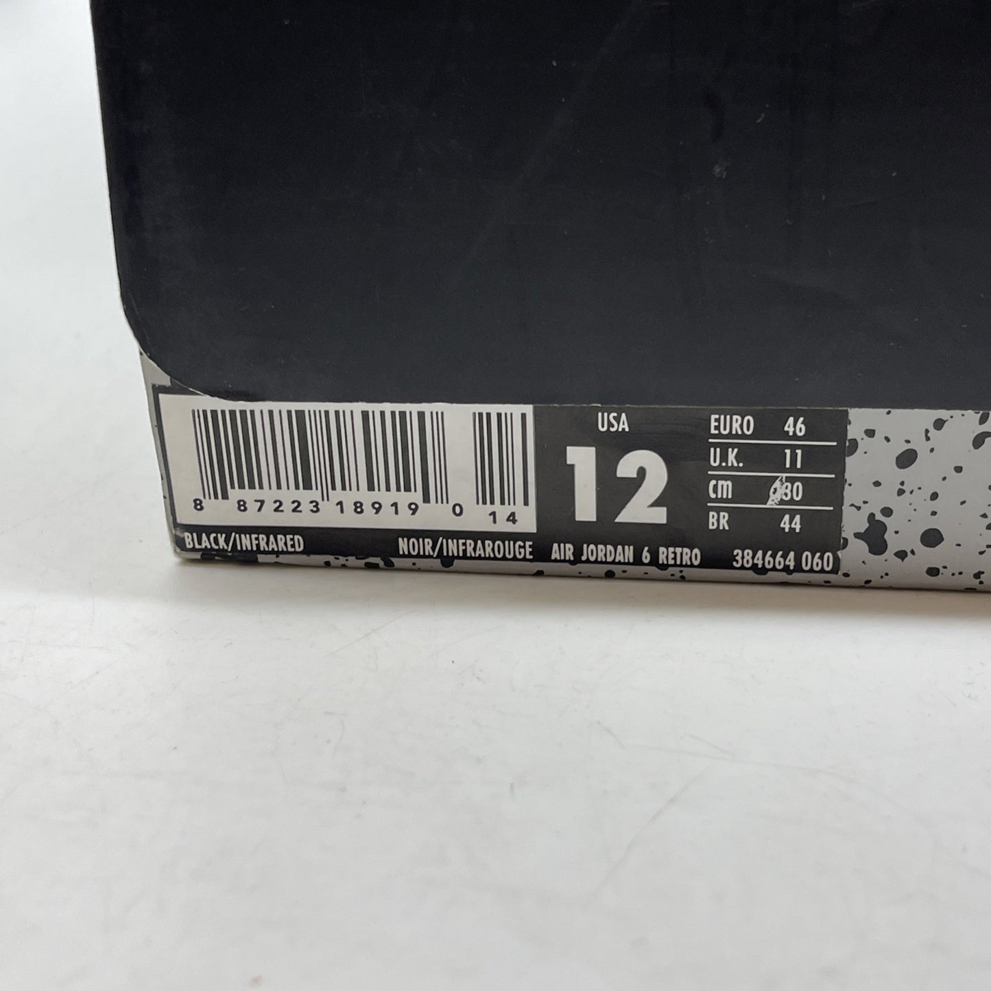 Size 12 - Jordan 6 Retro Mid Infrared Black Suede (384664-060)