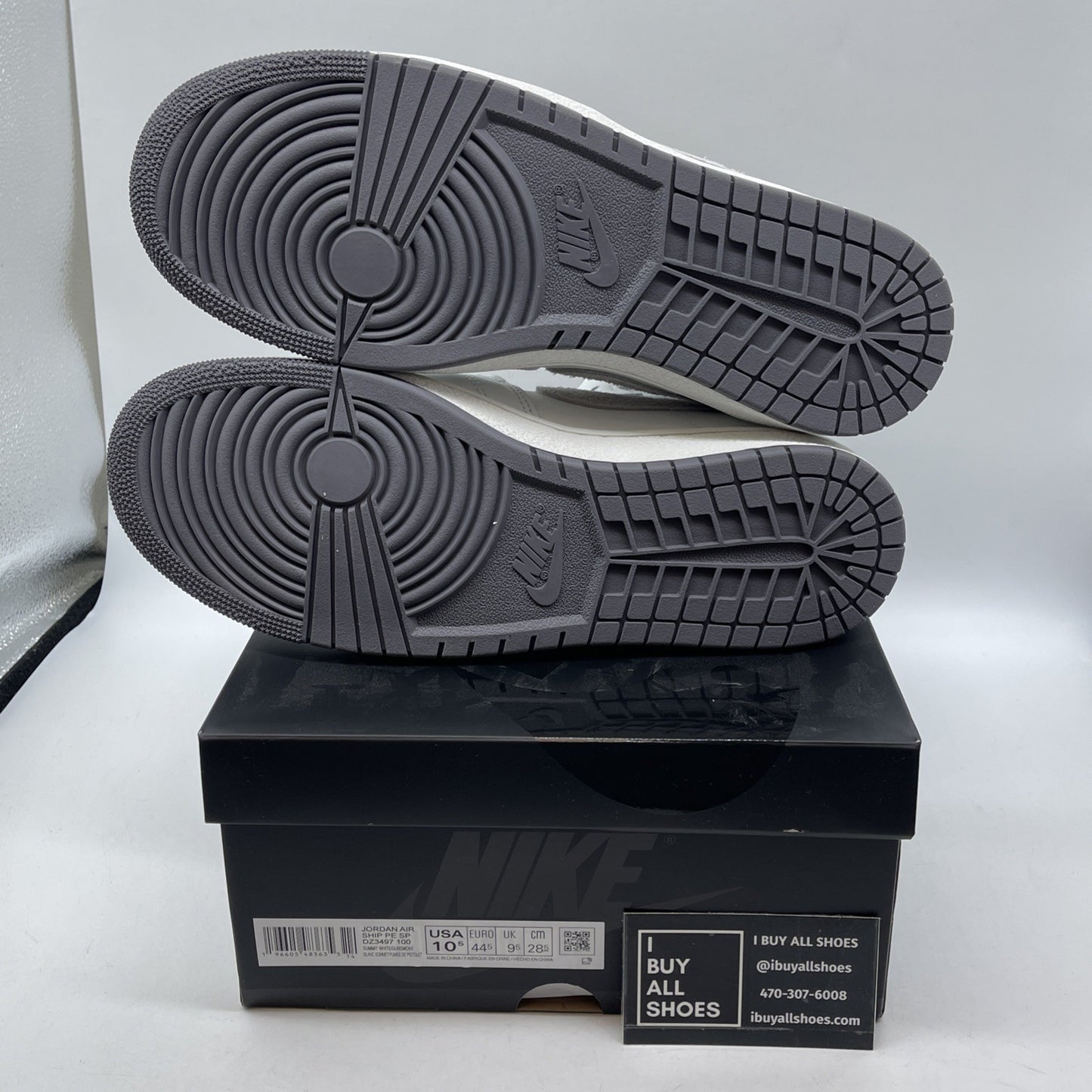 Size 10.5 - Jordan Air Ship PE SP Tech Grey White Leather Suede (DZ3497-100)