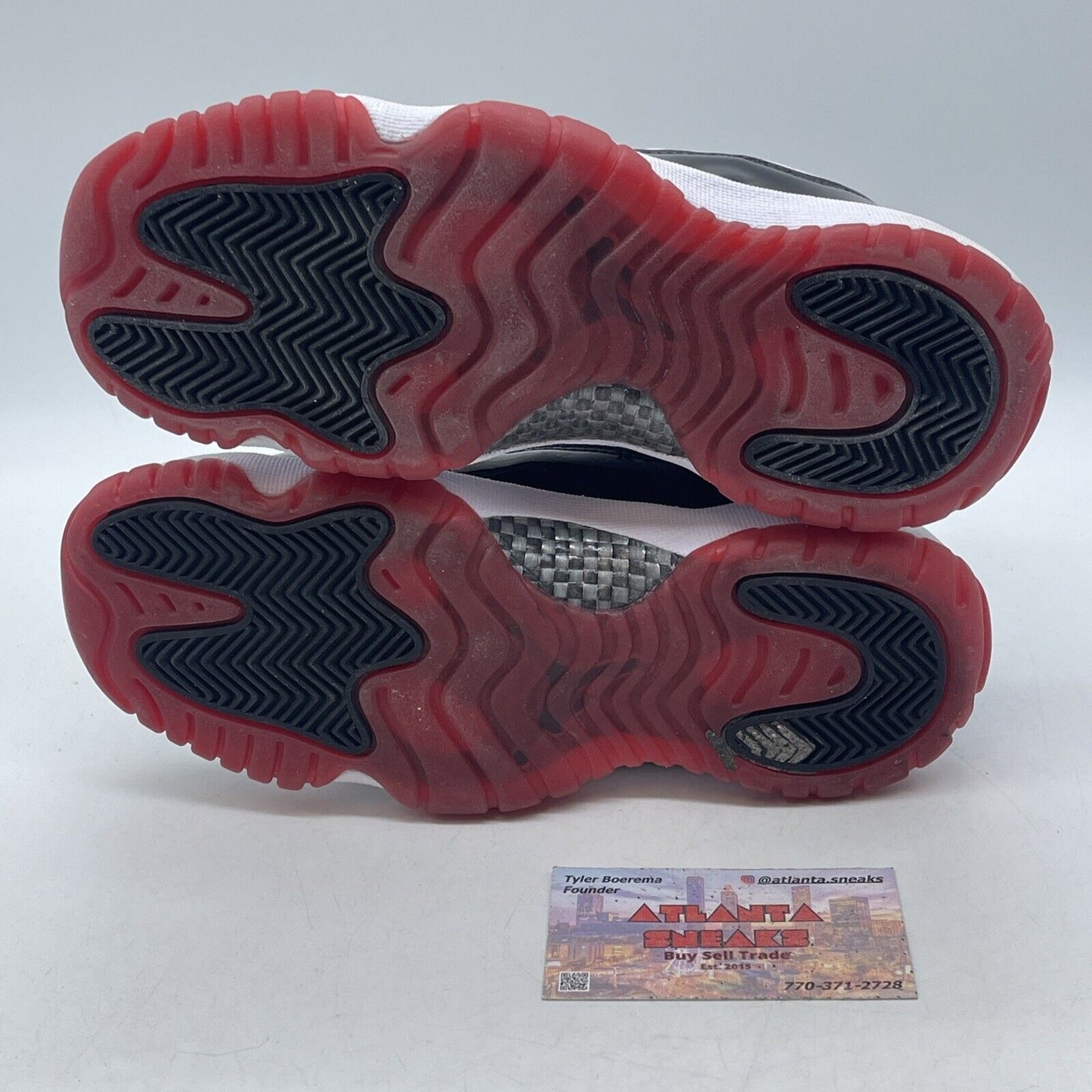 Air Jordan 11 Retro Low GS 'Concord-Bred' Black White Red Leather (528896-160)