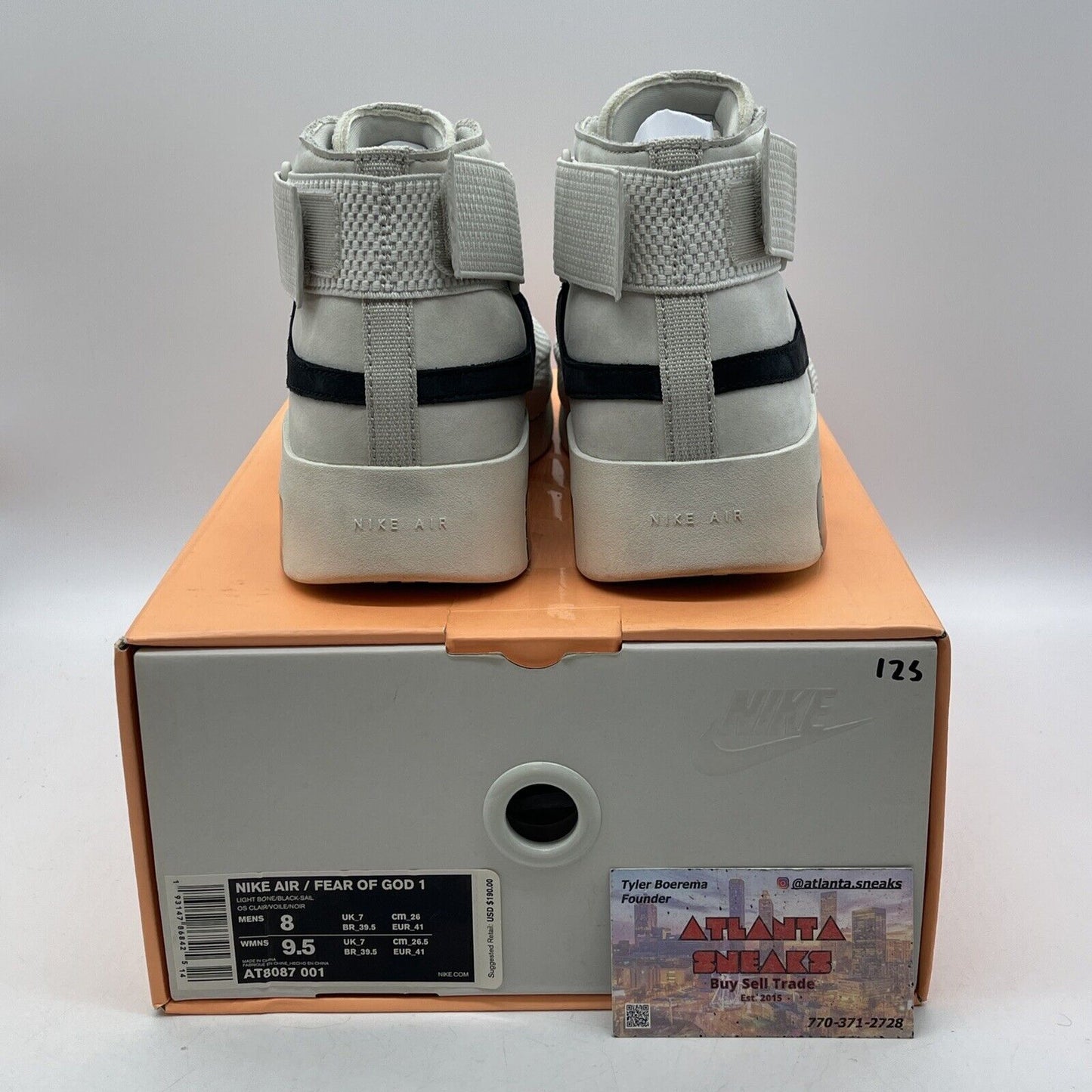 Size 8 - Nike Air Fear Of God Raid Light Bone Tan Brown Suede Black (AT8087-001)