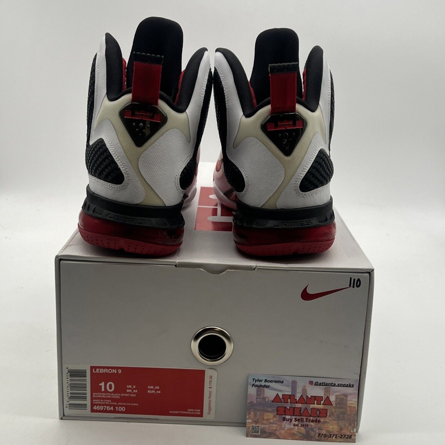 Size 10 - Nike LeBron 9 Miami Heat Home (469764-100)