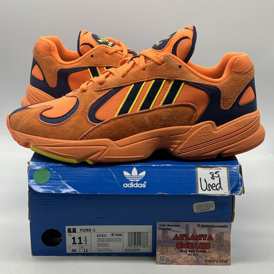 Size 11.5 - adidas Yung-1 Hi-Res Orange Navy Suede Yellow (B37613)