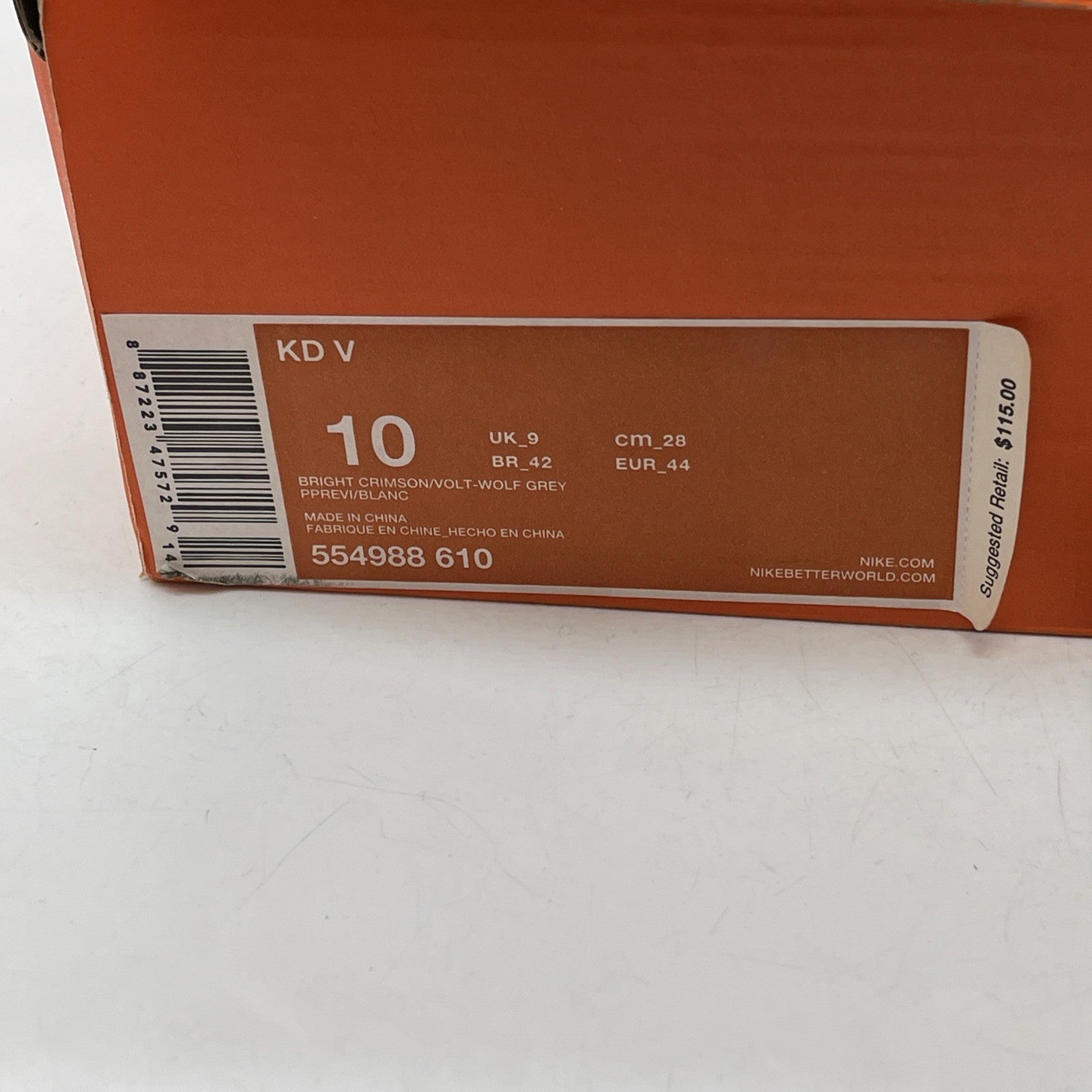 Size 10 - Nike KD 5 DMV Orange Green Leather (554988-610)