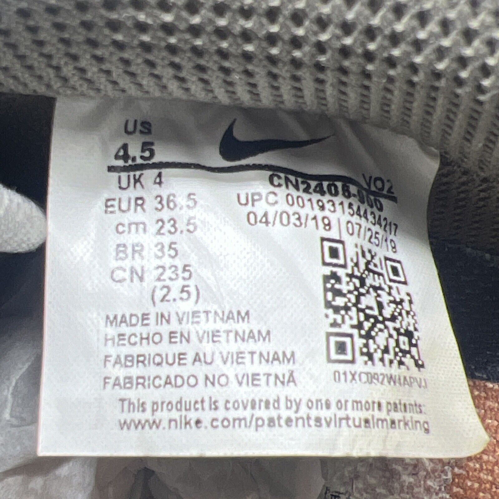 Size 4.5 - Nike Air Force 1 Low x Travis Scott Cactus Jack Gum (CN2405-900)